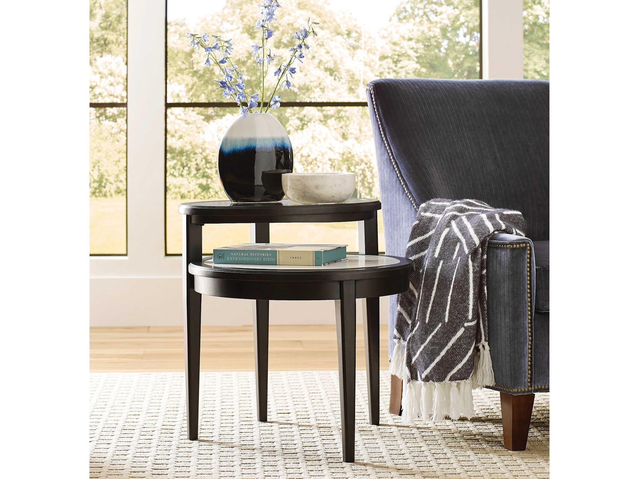 American Drew Encore Showcase Oval Glass End Table