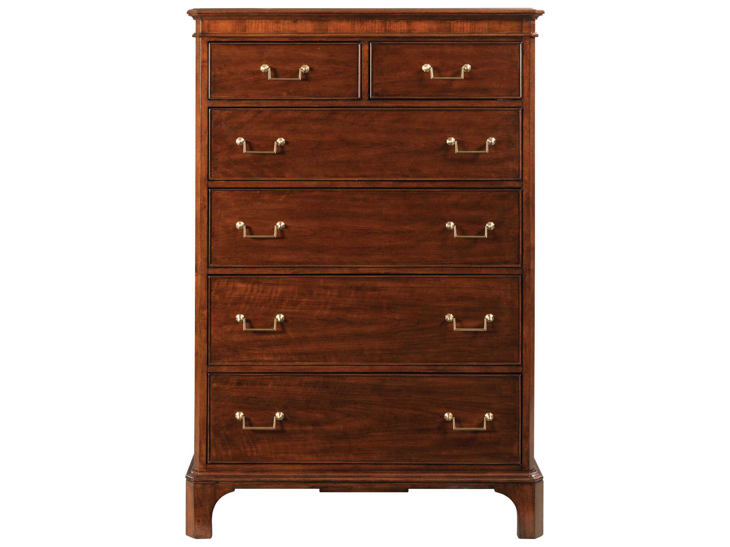 American Drew Addison Andover 6-Drawers Brown Solid Wood Dresser