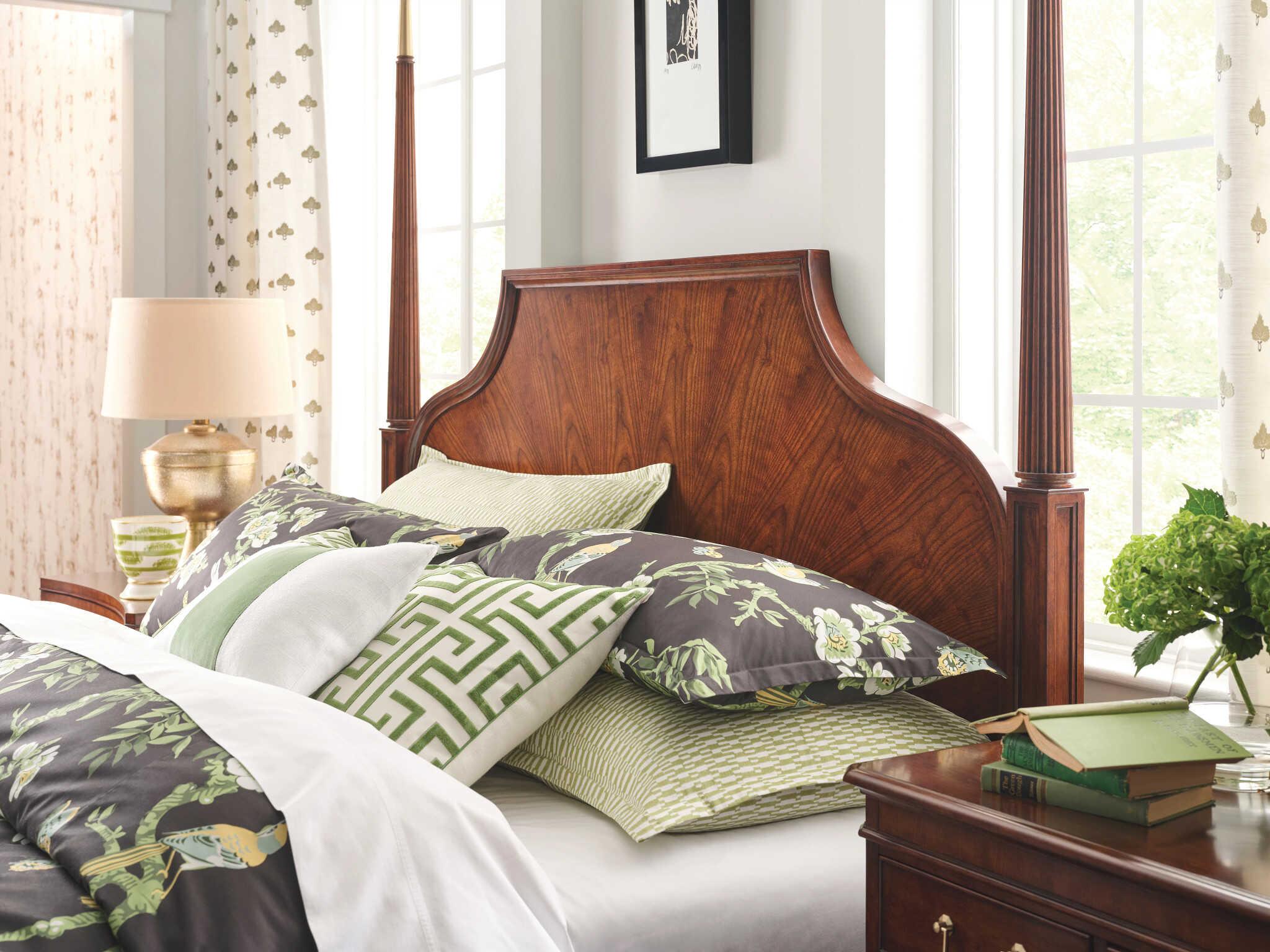 American Drew Addison Duncan New Classic Brown Solid Wood King Poster Bed