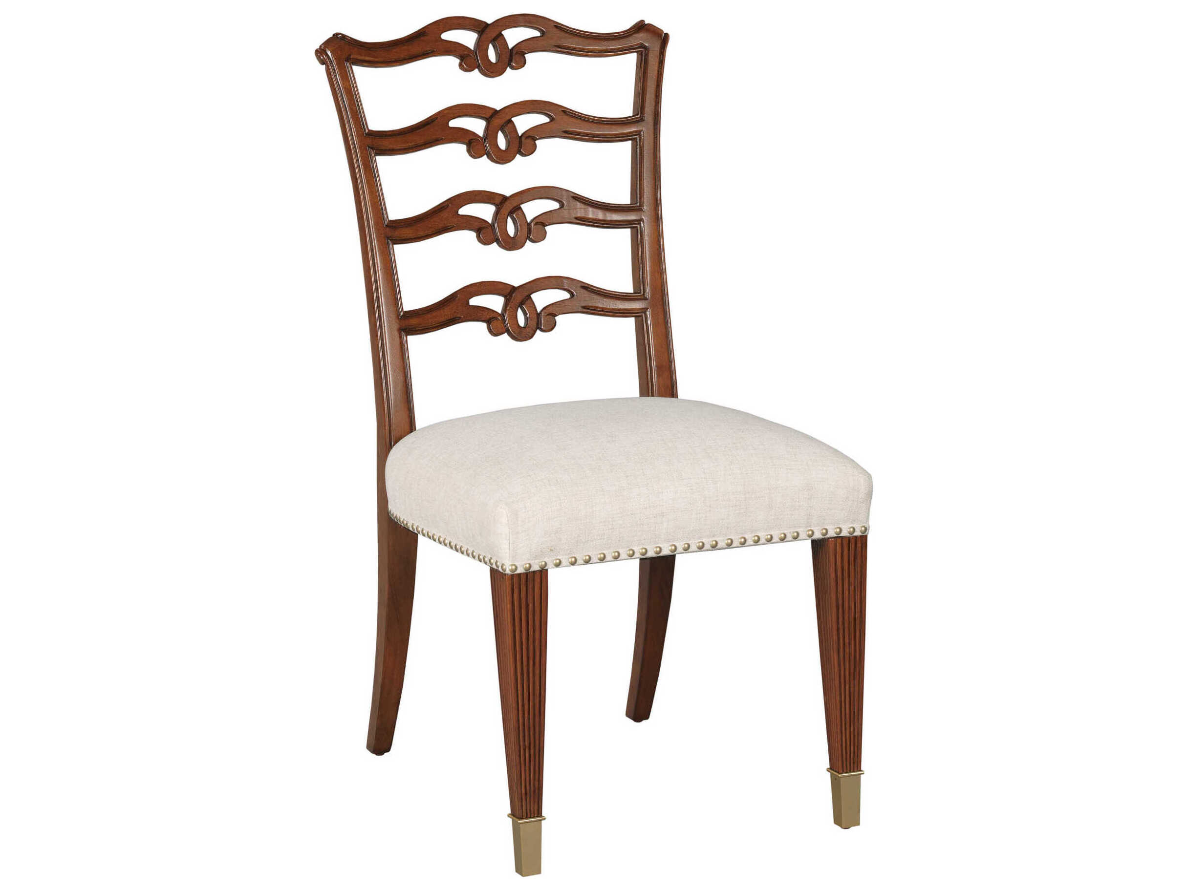 American Drew Addison Bartley Solid Wood Beige Upholstered Armless Dining Chair