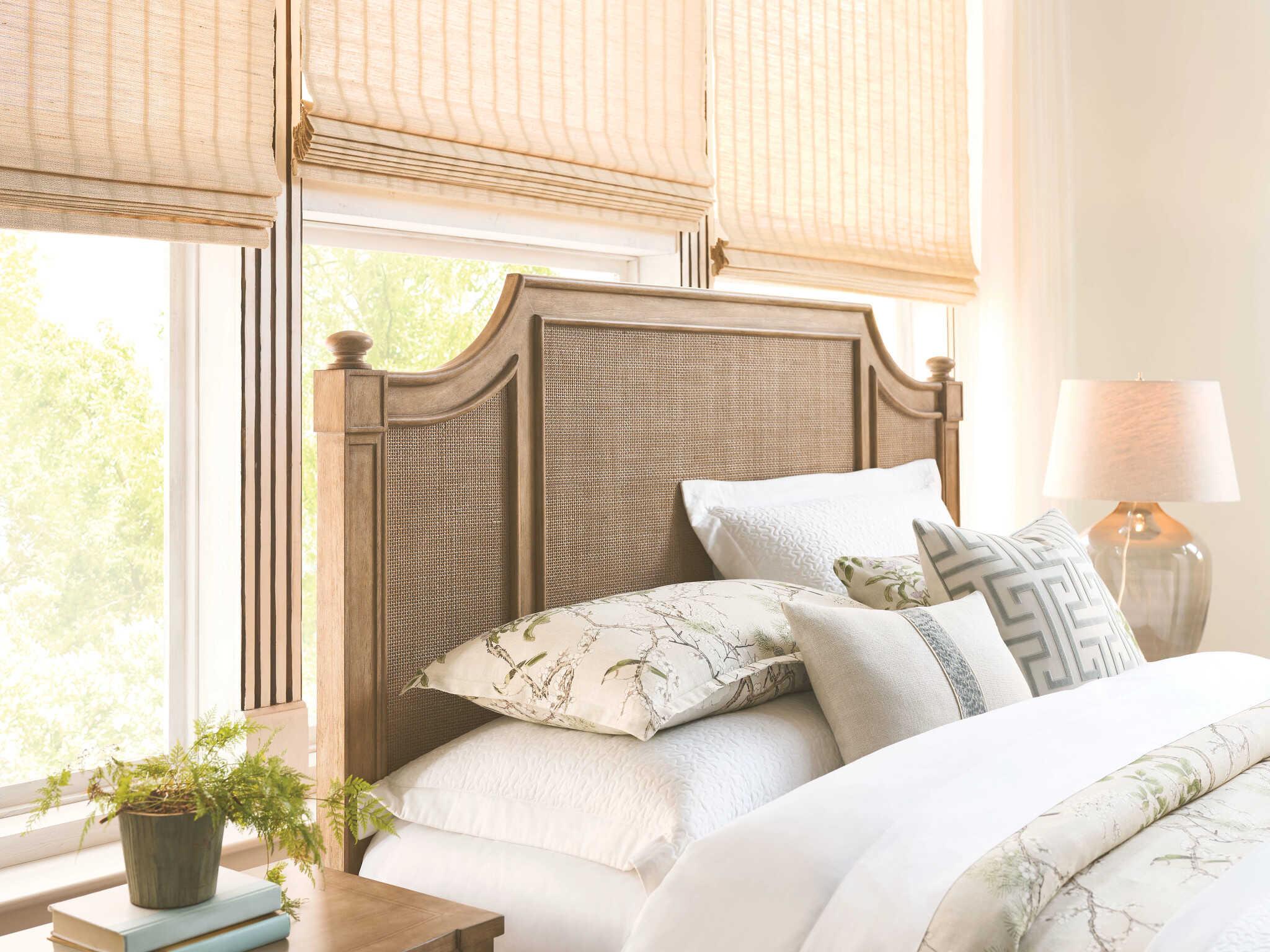 American Drew Chastain Randall Brown Elm Wood Queen Panel Bed