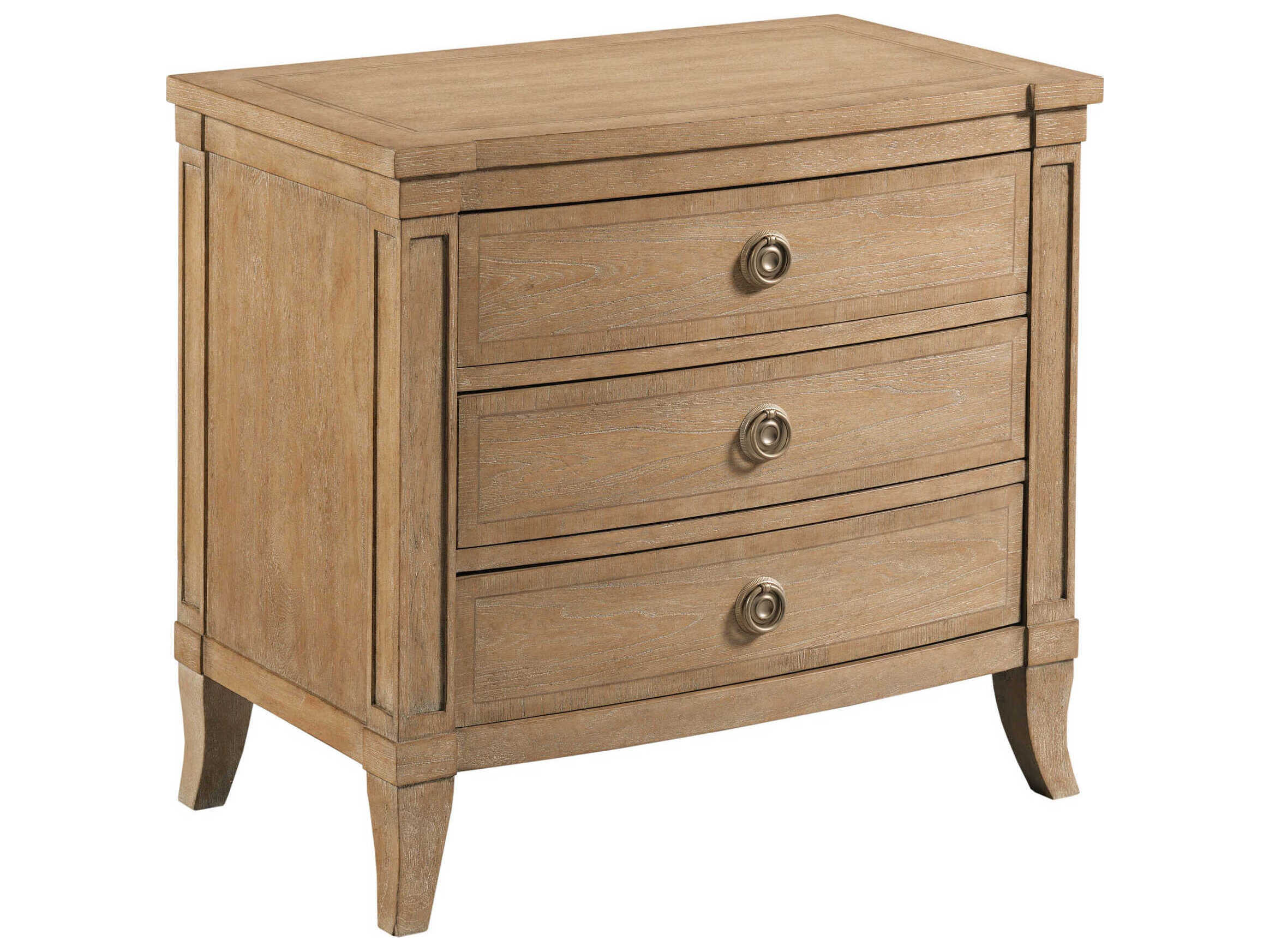 American Drew Chastain Chastain 3-Drawers Brown Elm Wood Nightstand