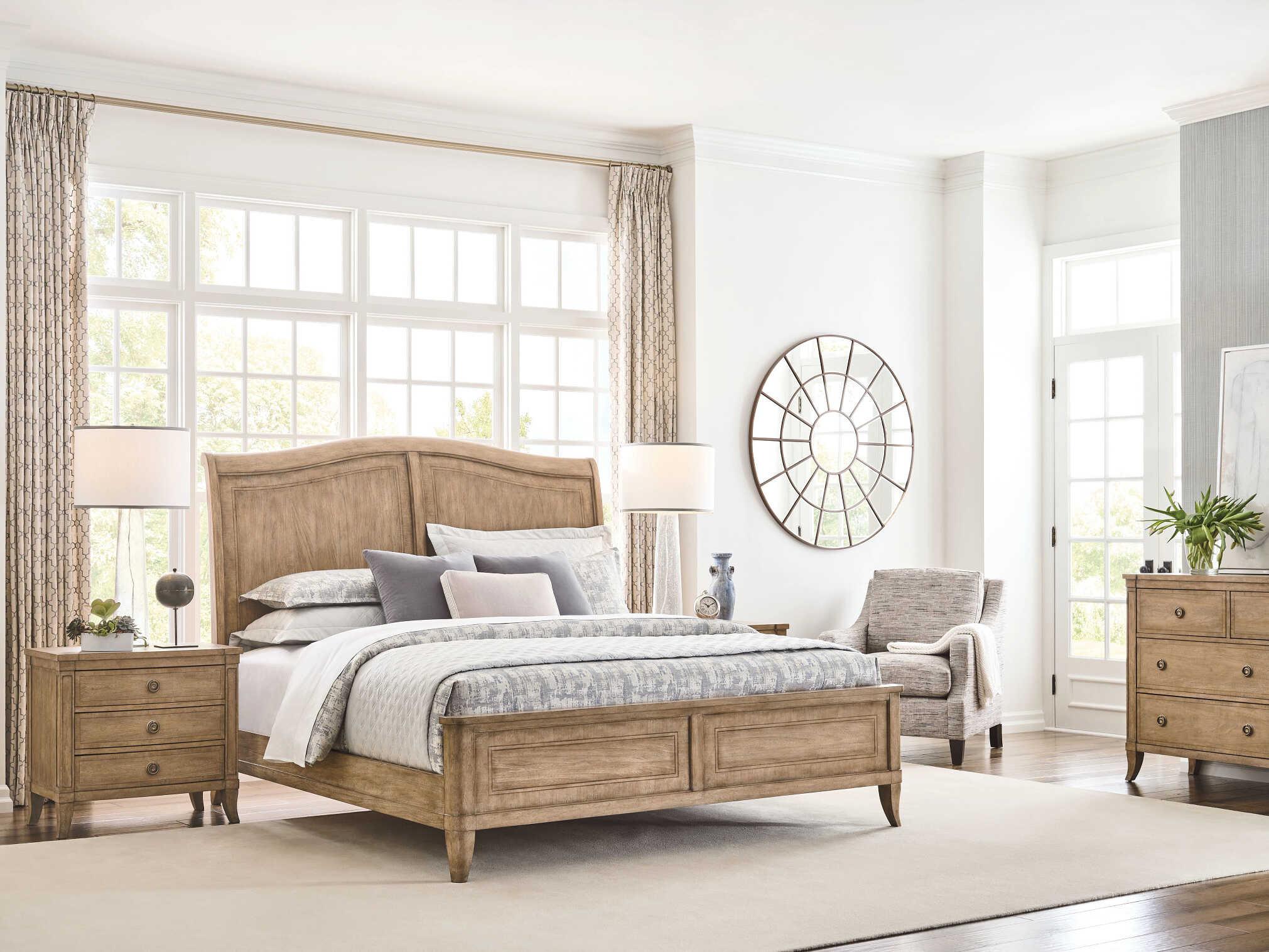 American Drew Chastain Chastain 3-Drawers Brown Elm Wood Nightstand