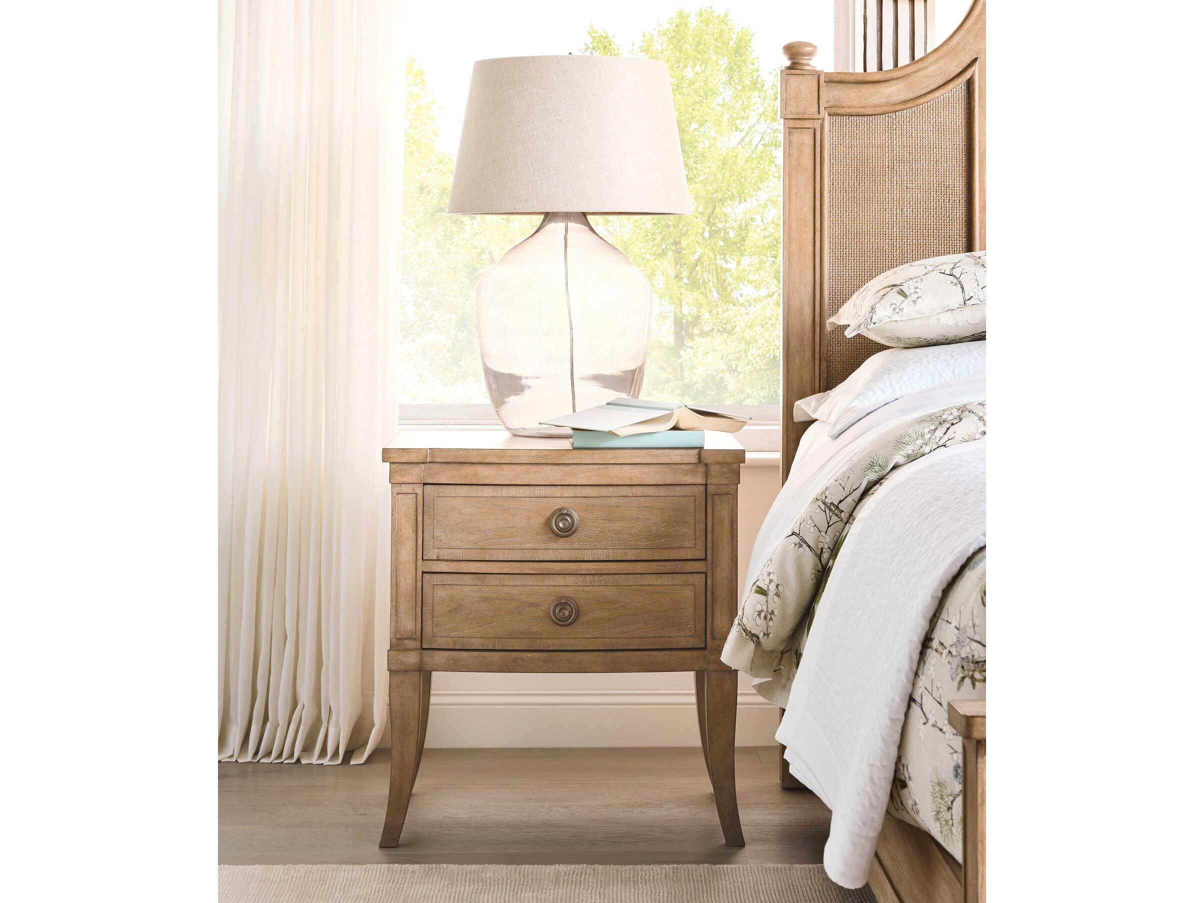 American Drew Chastain Chastain 2-Drawers Brown Elm Wood Nightstand