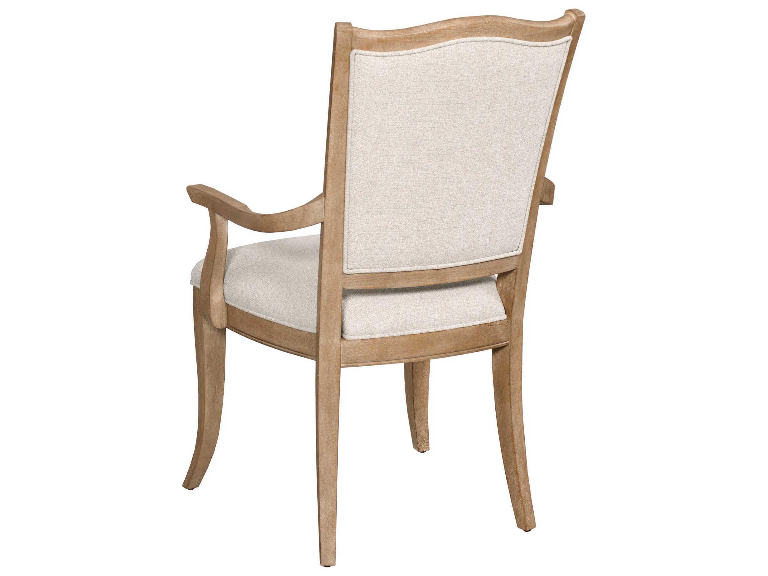 American Drew Chastain Weybridge Solid Wood Brown Upholstered Arm Dining Chair