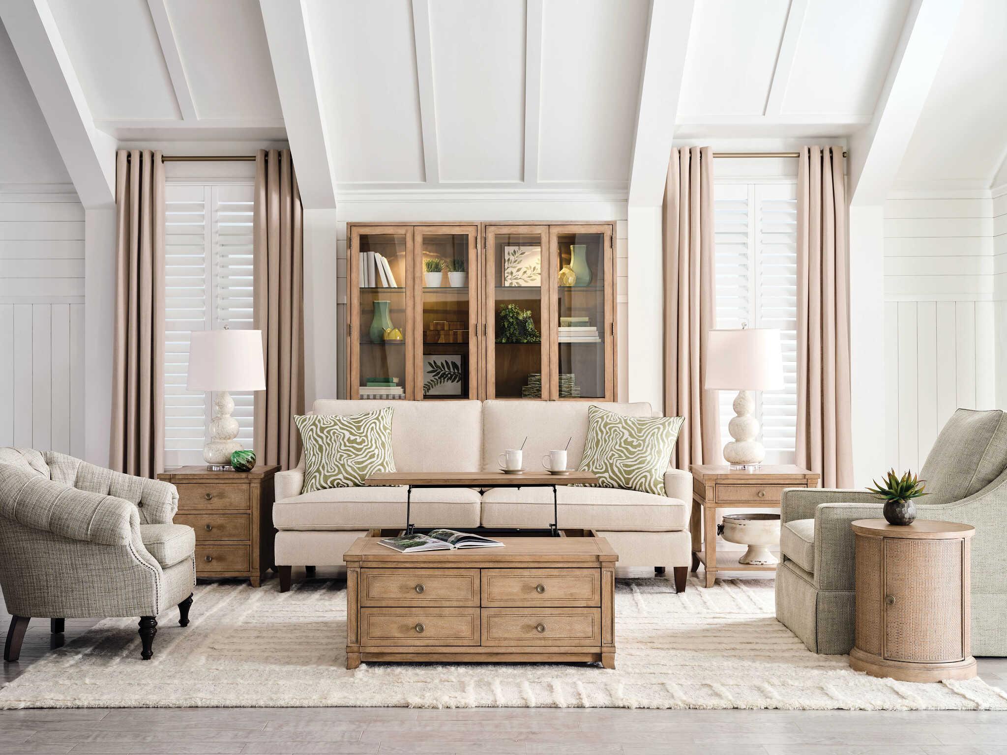 American Drew Chastain Woodfield Square Wood Coffee Table