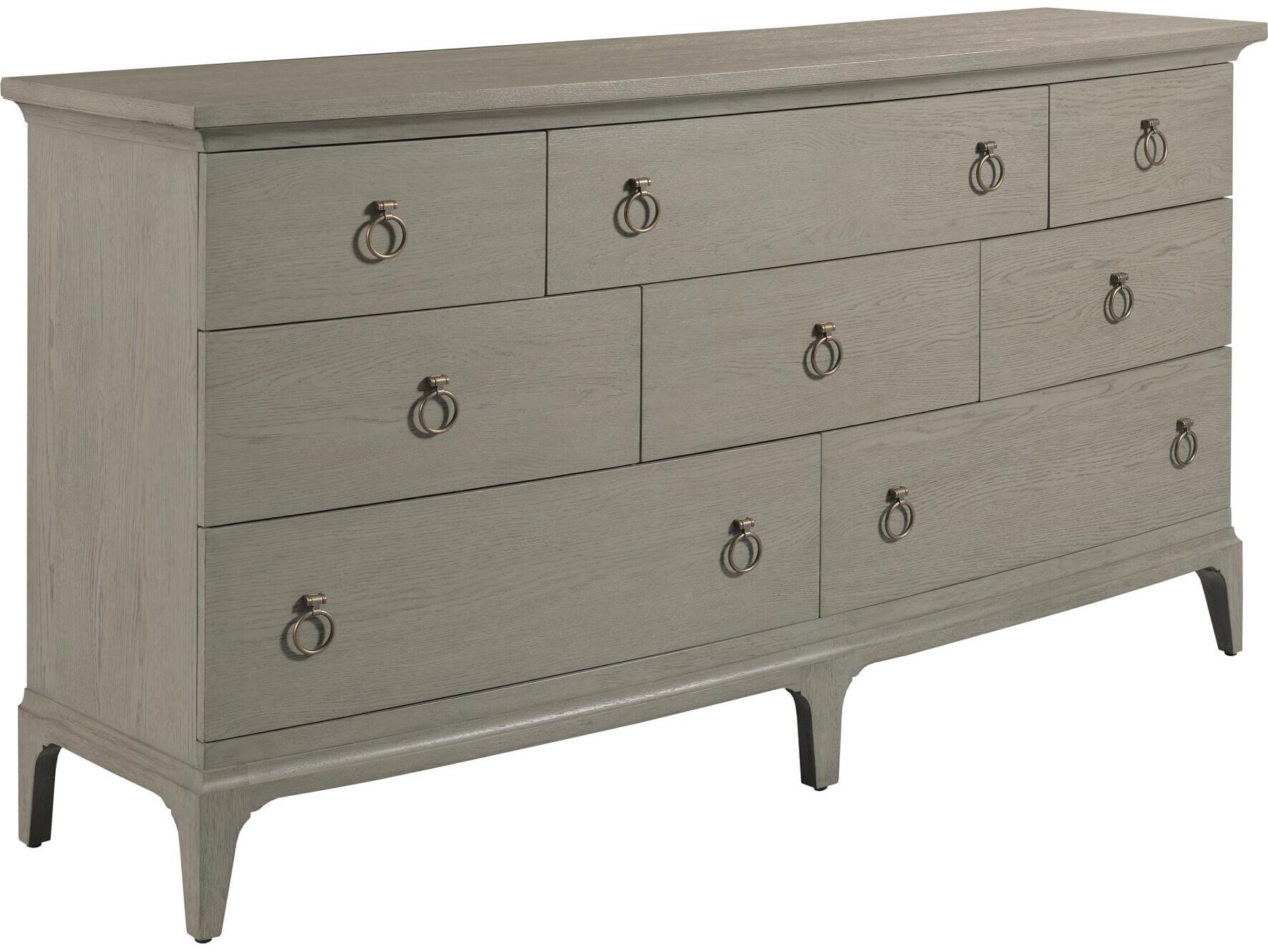 American Drew Milan Gray Oak Wood Double Dresser