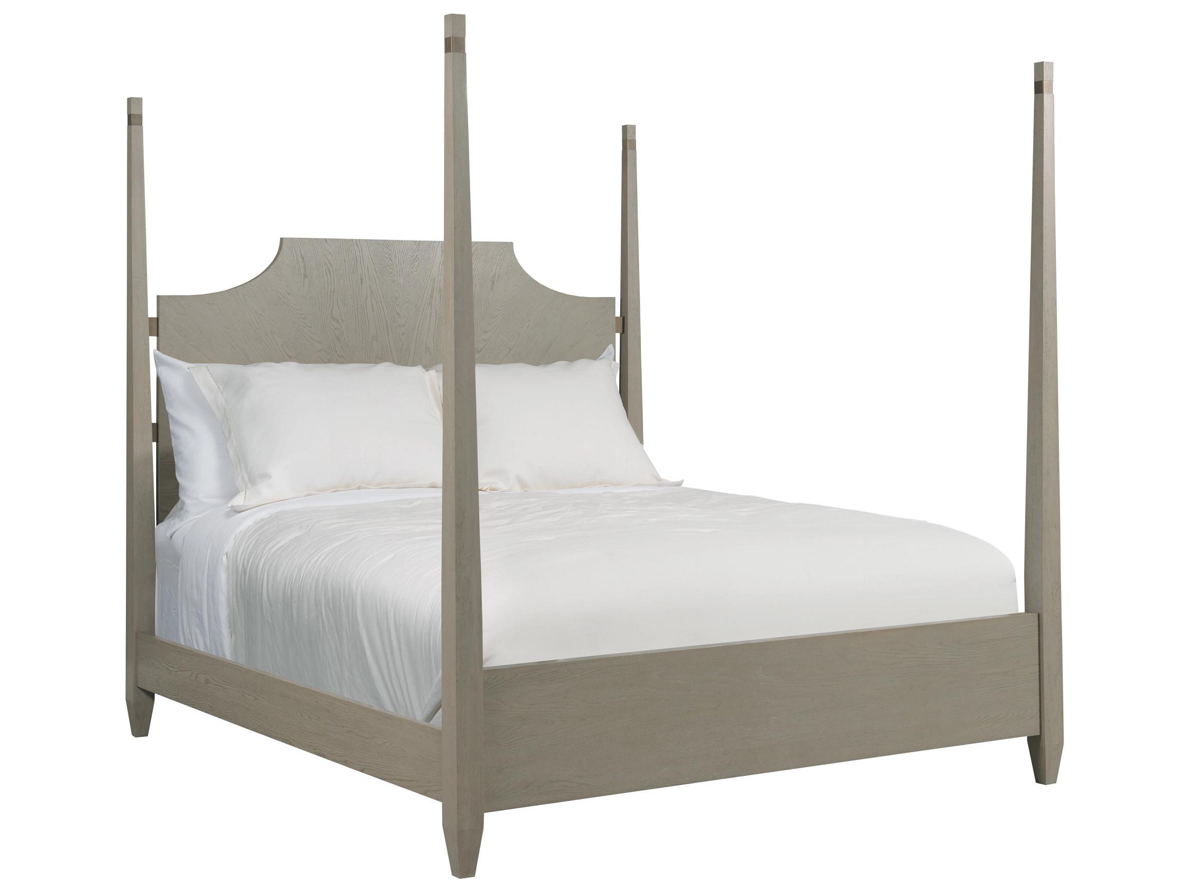 American Drew Milan Oak Wood Queen Poster Bed