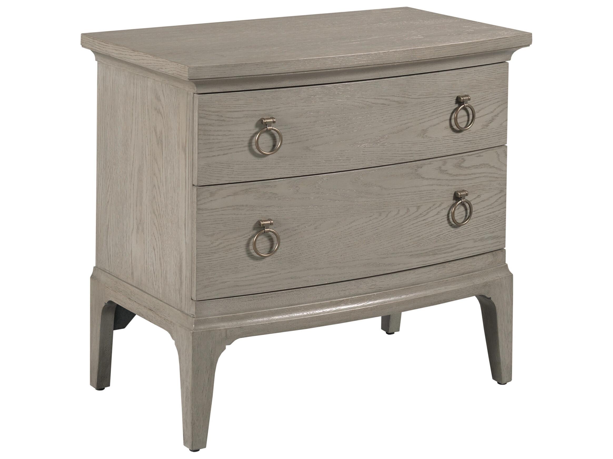 American Drew Milan 2-Drawers Oak Wood Nightstand