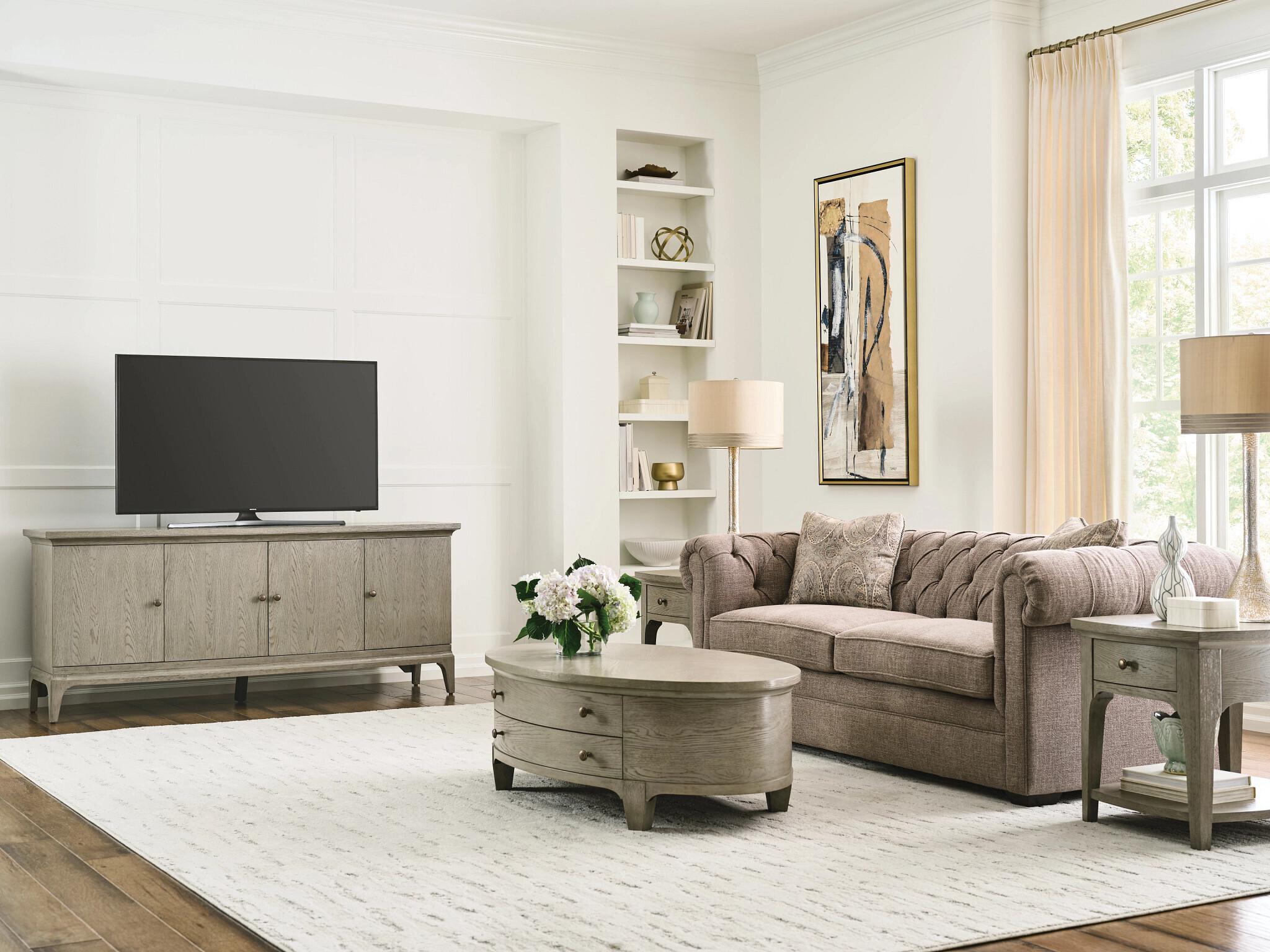 American Drew Milan 76" Oak Wood Media Console