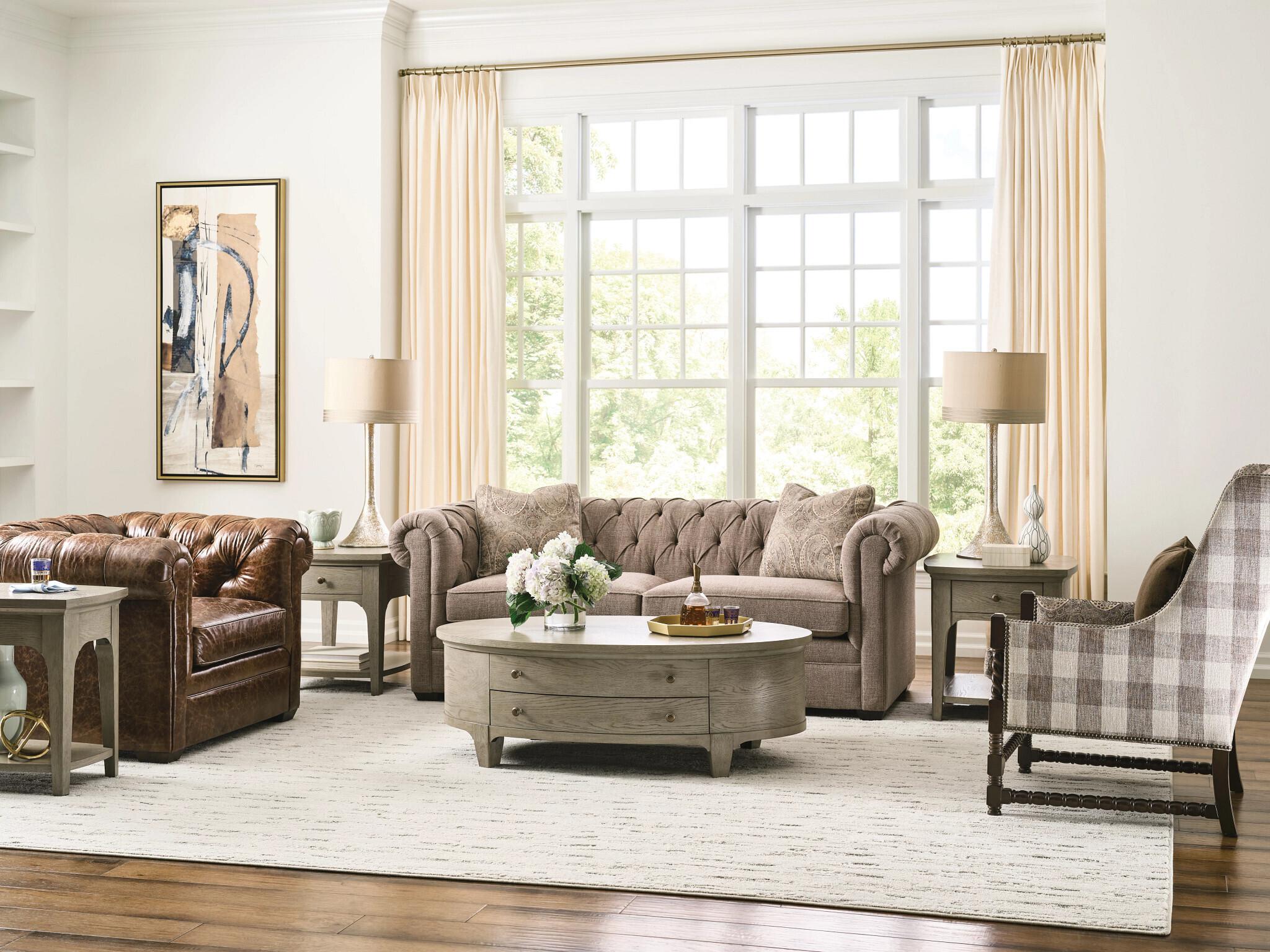 American Drew Milan Oval Wood Coffee Table