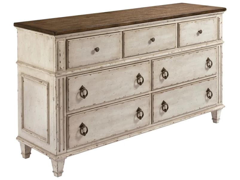 American Drew Summit 7-Drawers Oak Wood Double Dresser