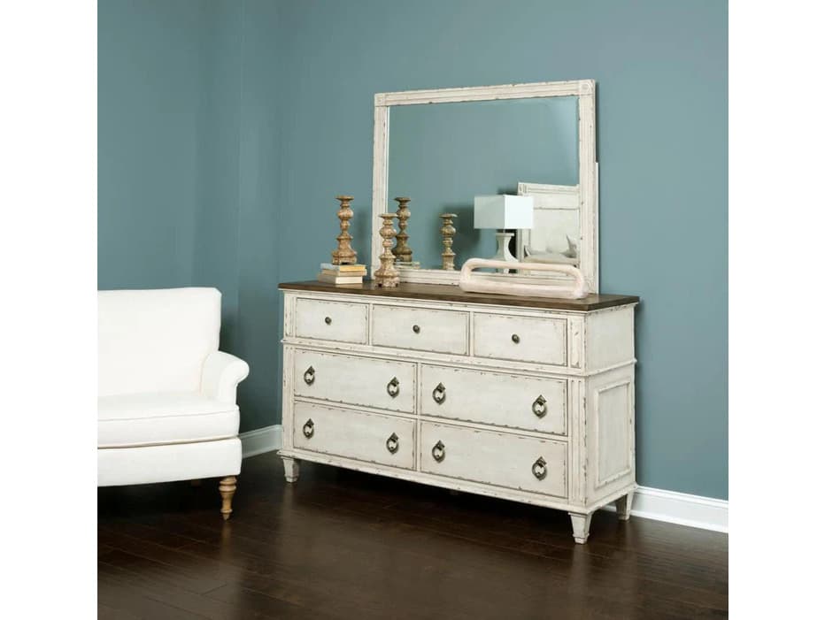 American Drew Summit 7-Drawers Oak Wood Double Dresser