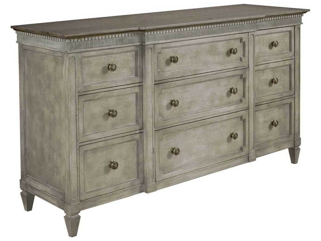 American Drew Savona Stockholm Gray Elm Wood 9-Drawers Dresser