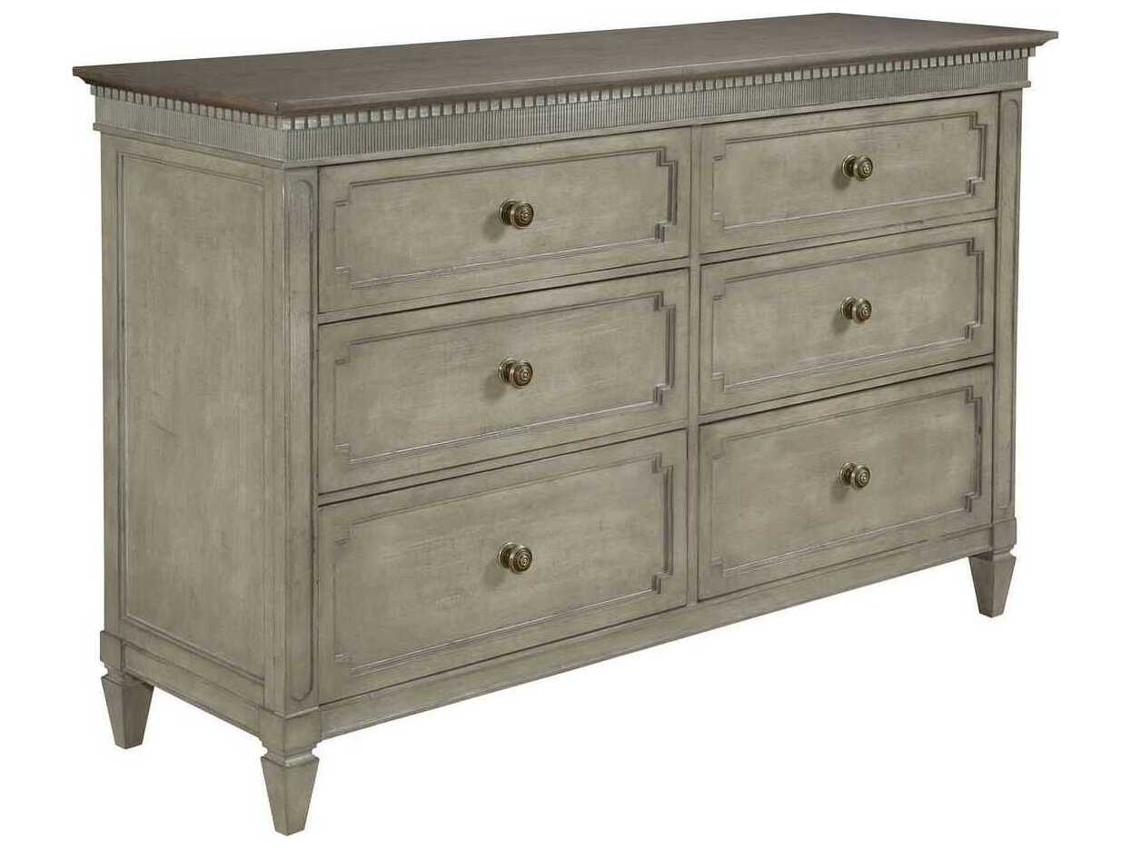 American Drew Savona Gustav 6-Drawers Gray Elm Wood Double Dresser