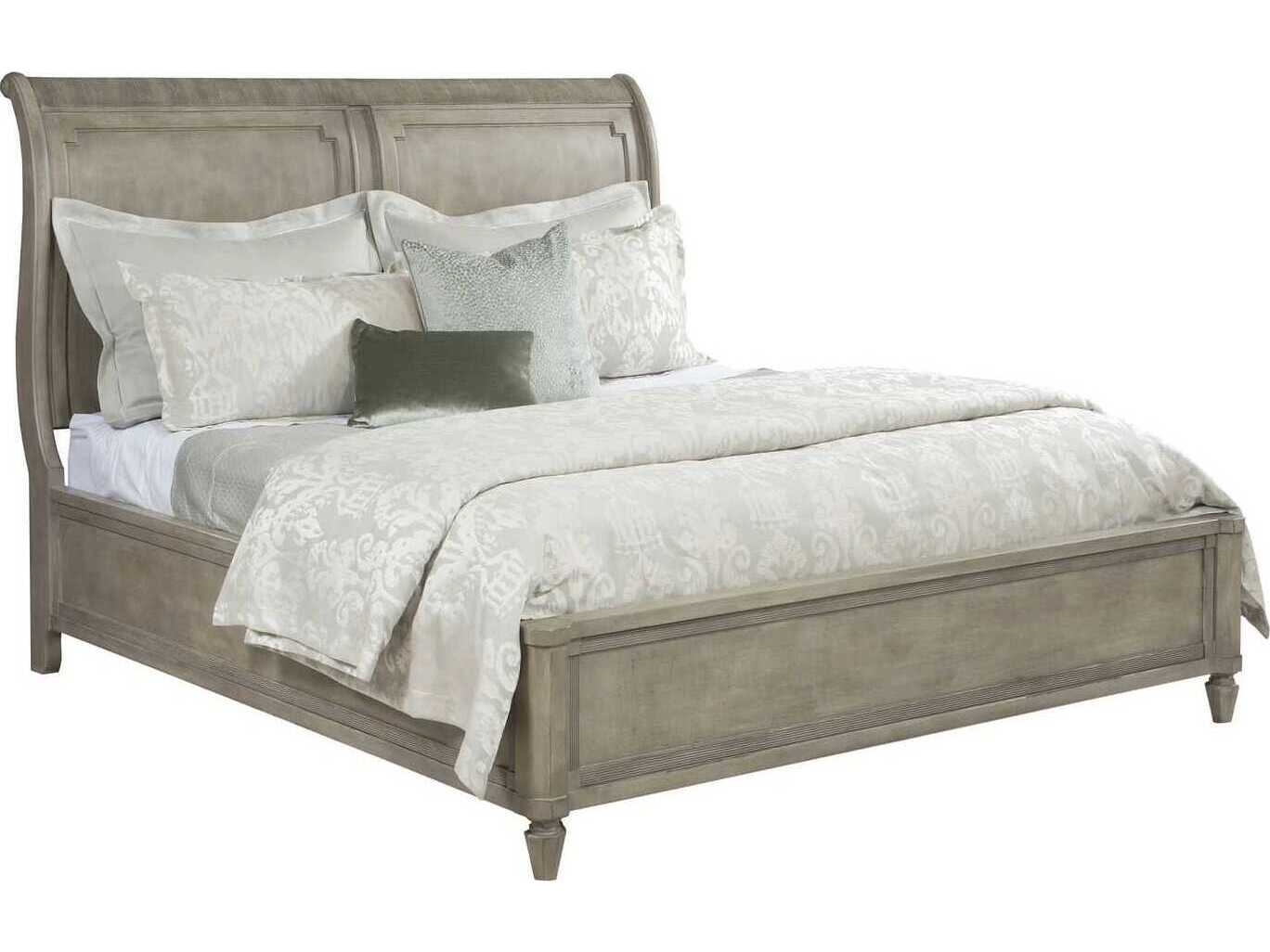 American Drew Savona Anna Versaille Gray Elm Wood Queen Sleigh Bed