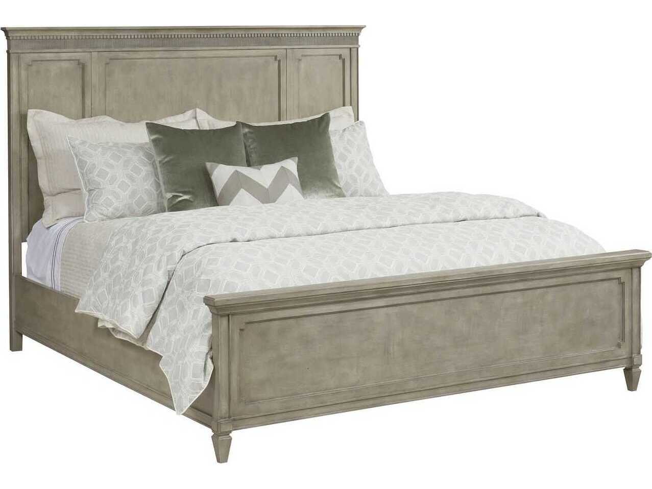 American Drew Savona Katrine Versaille Gray Elm Wood California King Panel Bed