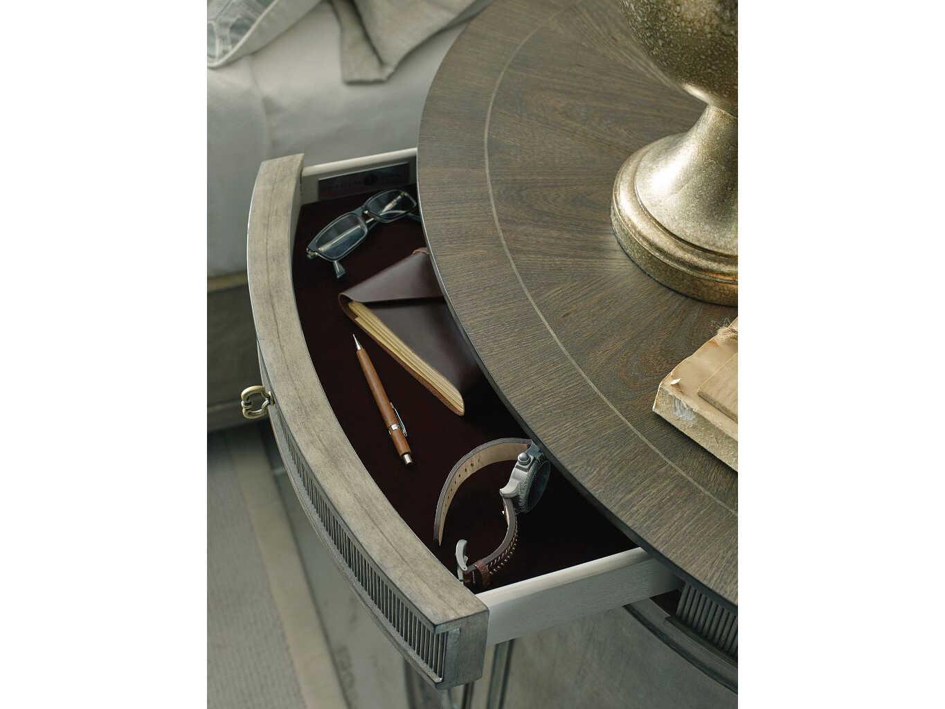 American Drew Savona 1-Drawer Gray Elm Wood Nightstand