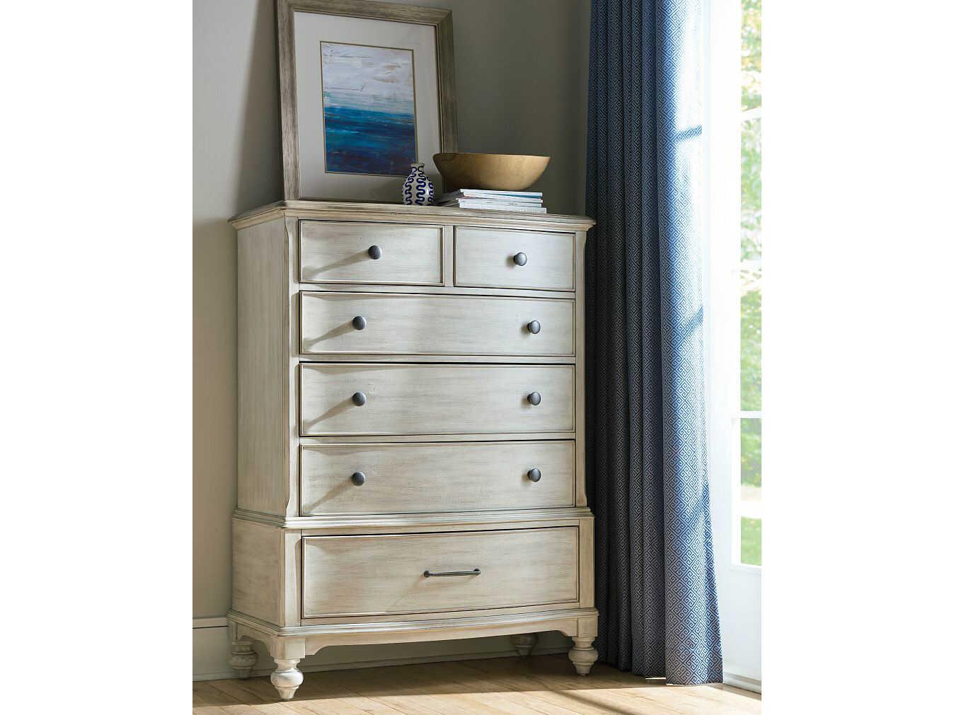 American Drew Litchfield Carrick 6-Drawers Driftwood Sun Washed Beige Hardwood Accent Chest