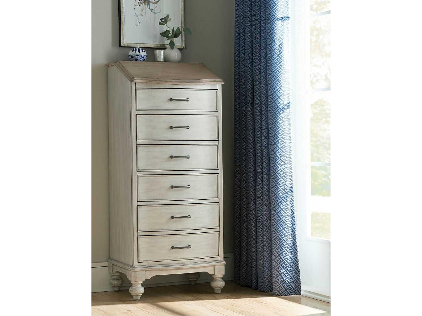 American Drew Litchfield Natick 6-Drawers Driftwood Sun Washed Beige Hardwood Accent Chest