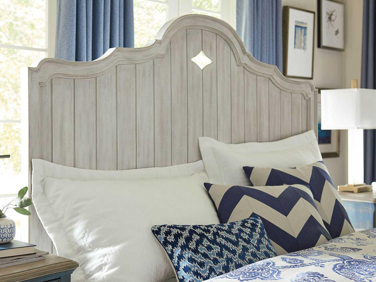 American Drew Litchfield Laurel Sun Washed Beige Hardwood Wood California King Panel Bed