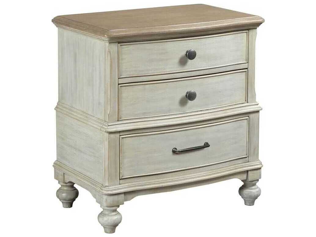 American Drew Litchfield Moray 3-Drawers Beige Hardwood Nightstand