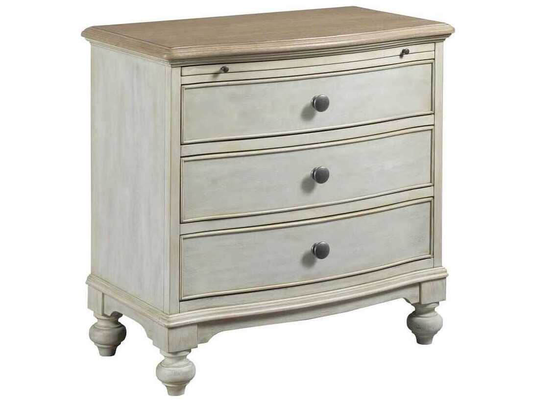 American Drew Litchfield Elgin 3-Drawers Beige Hardwood Chest Nightstand