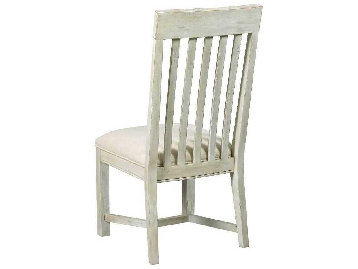 American Drew Litchfield James Hardwood White Upholstered Armless Dining Chair