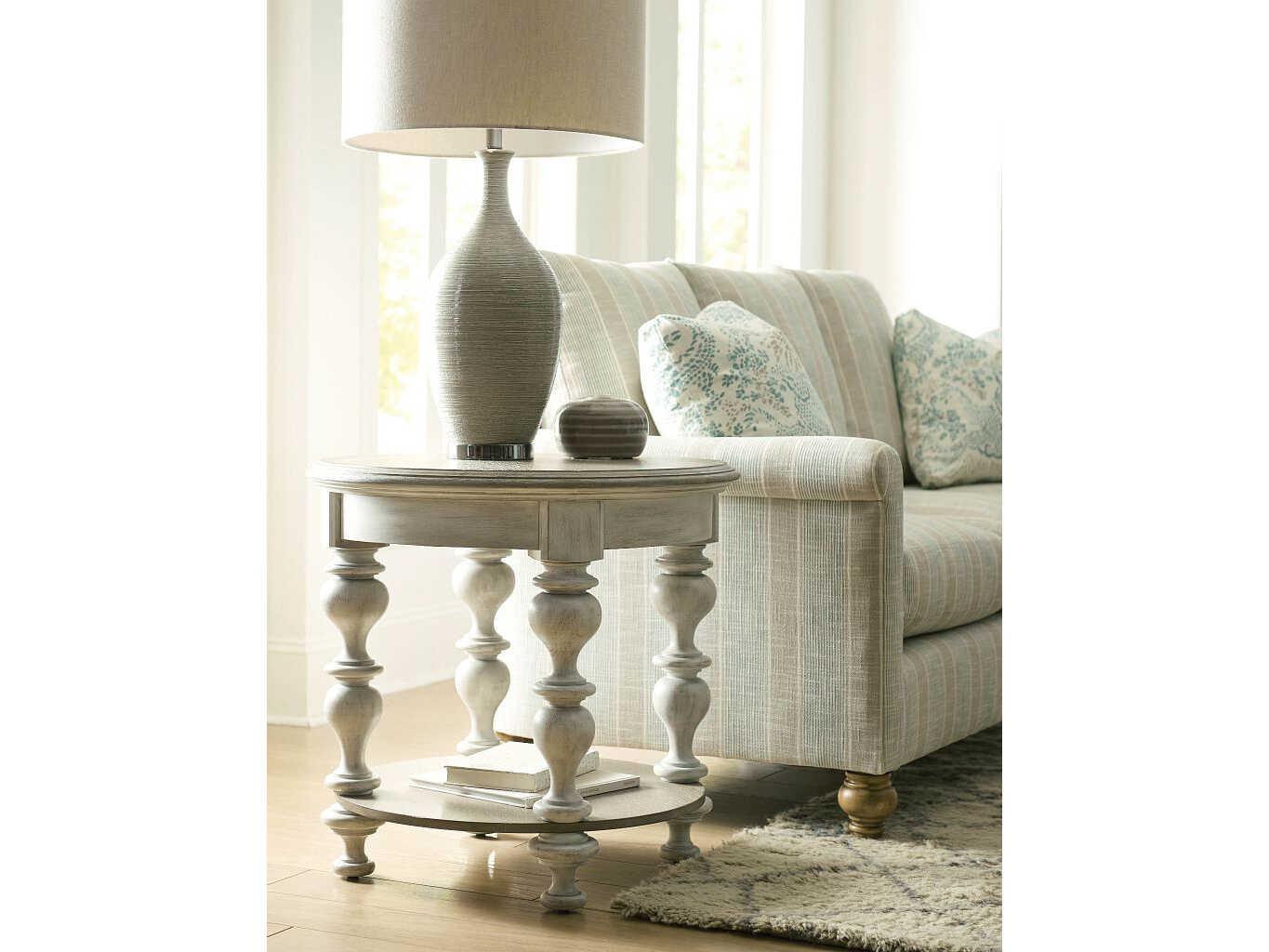 American Drew Litchfield Blakeney Round Driftwood End Table