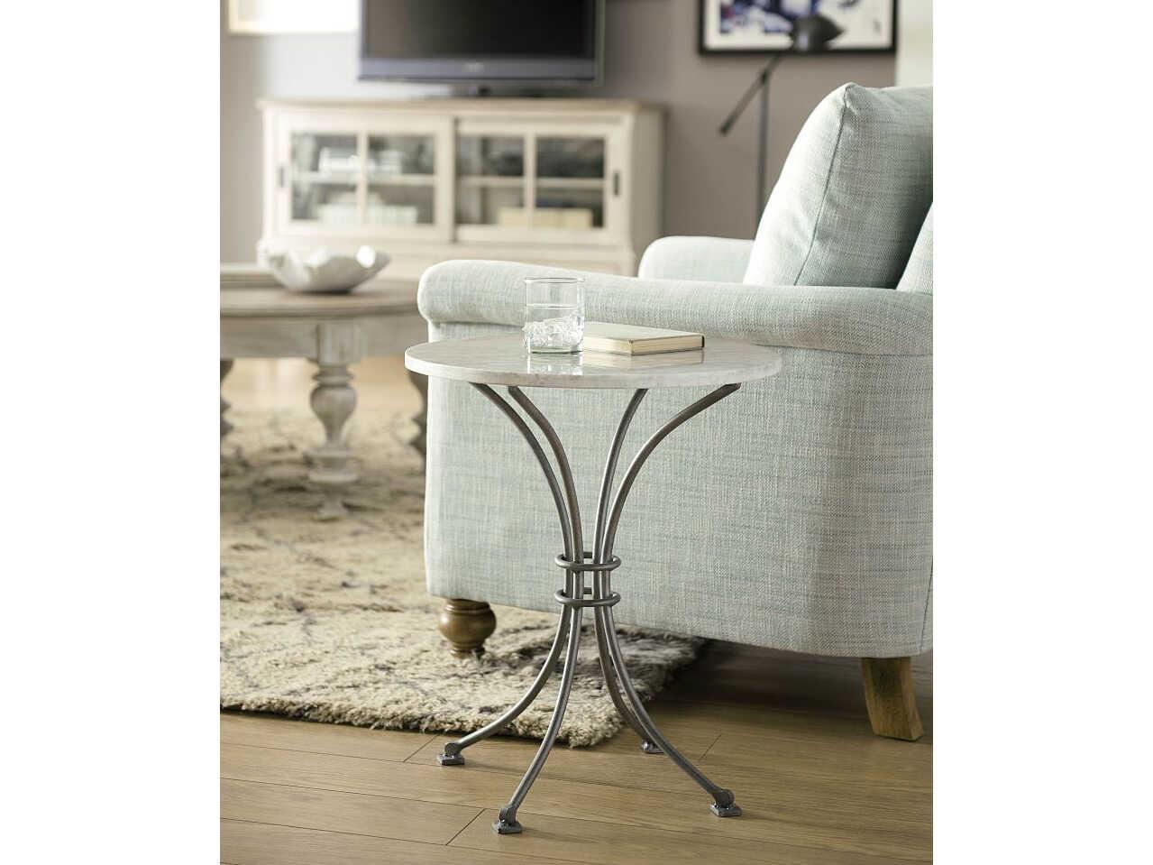 American Drew Litchfield Dover Round Stone End Table