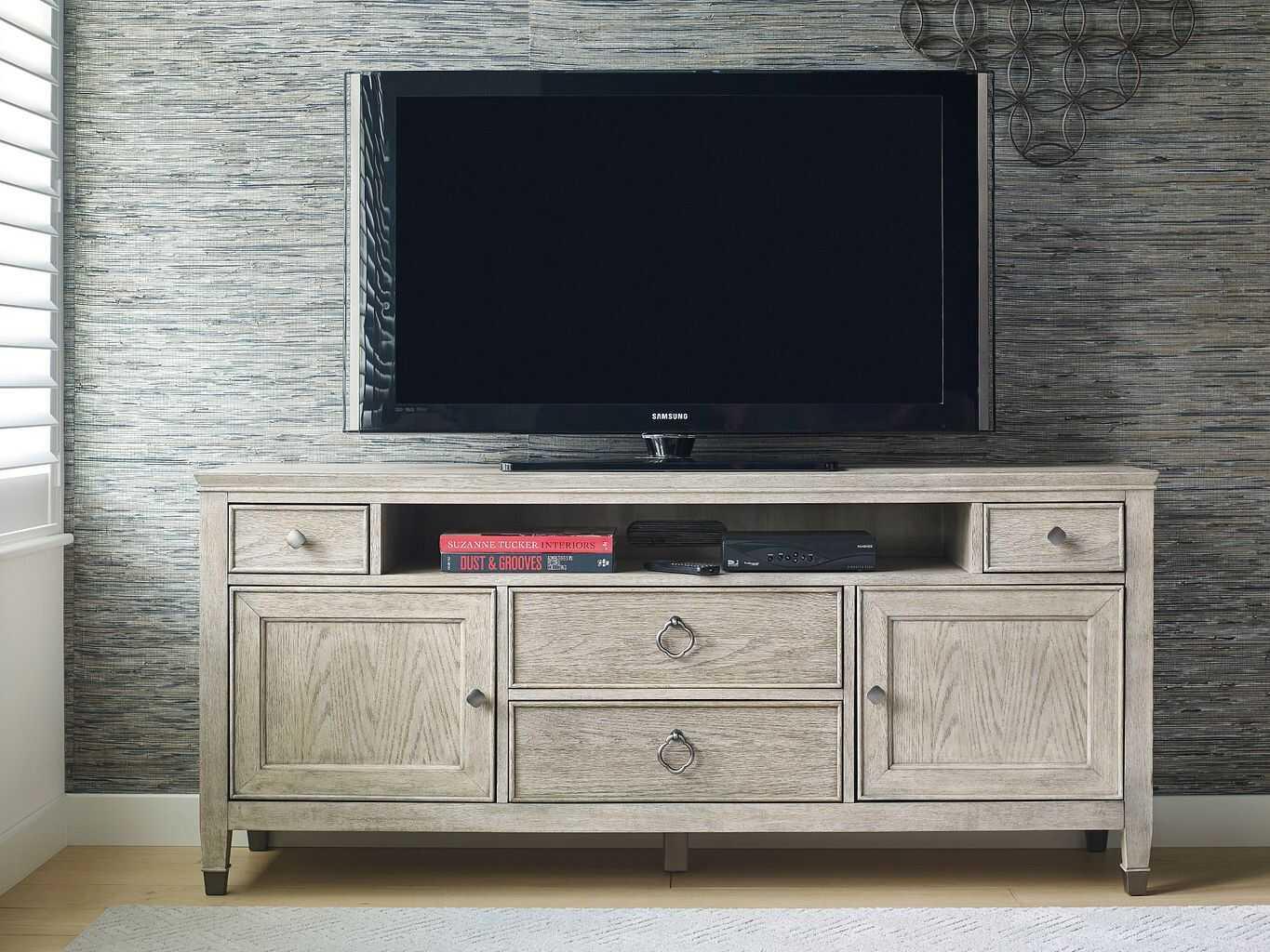 American Drew Vista Biscayne 68" Hardwood Oyster Media Console