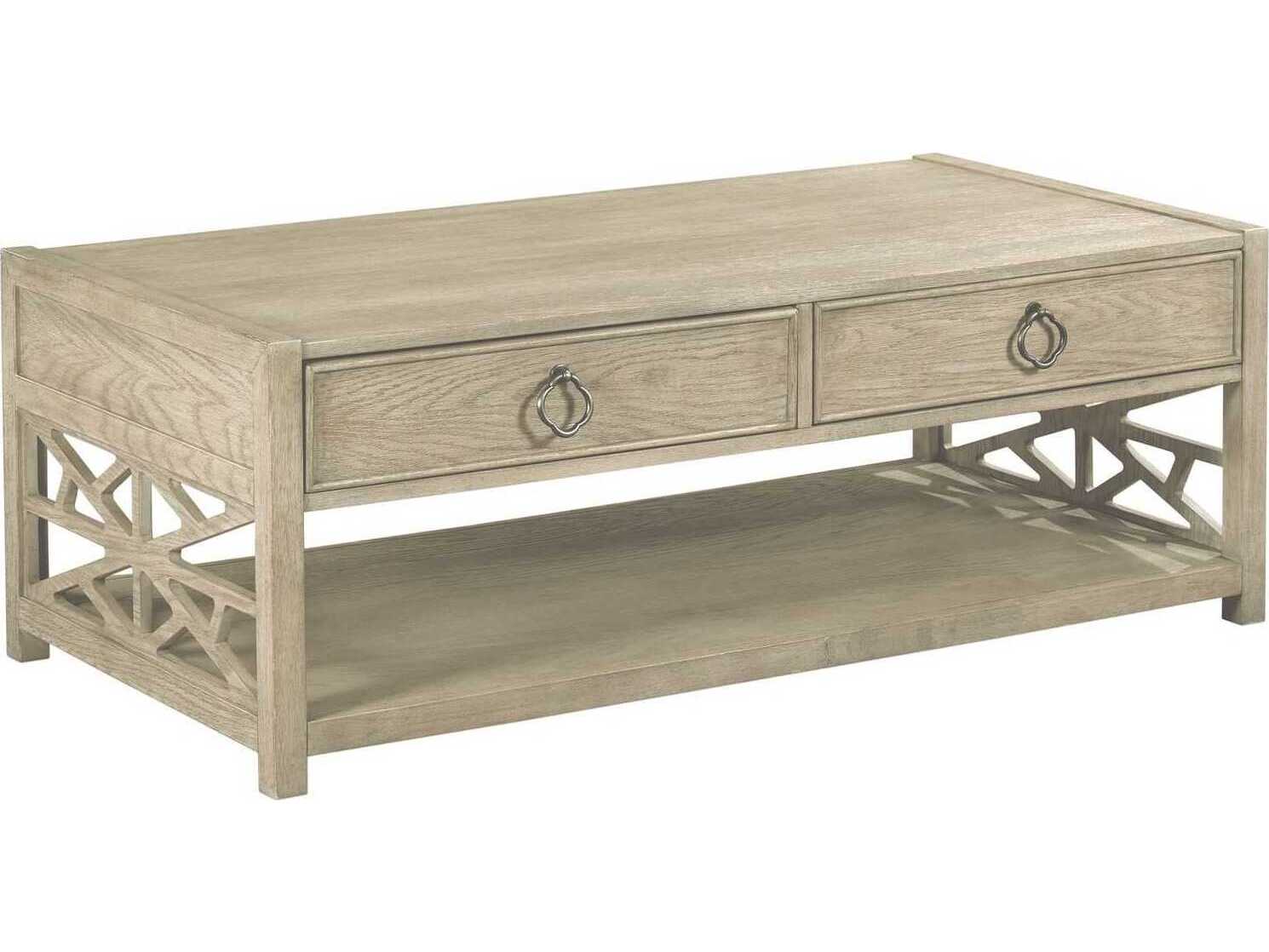 American Drew Vista Biscayne Rectangular Wood Oyster Coffee Table