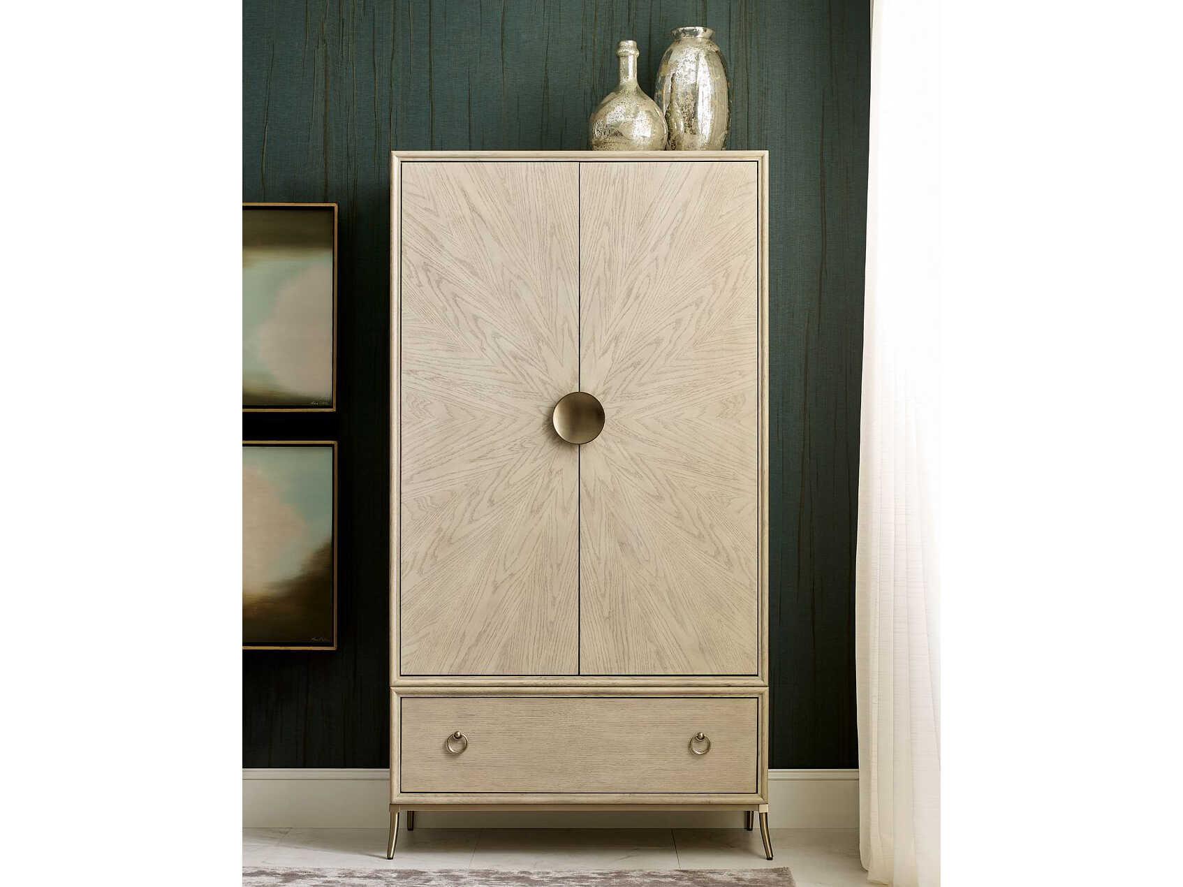 American Drew Lenox Astral Alabaster Brown Hardwood Wardrobe Armoire