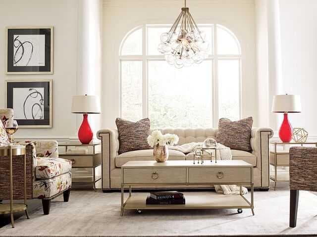 American Drew Lenox Westgate Rectangular Wood Alabaster Coffee Table