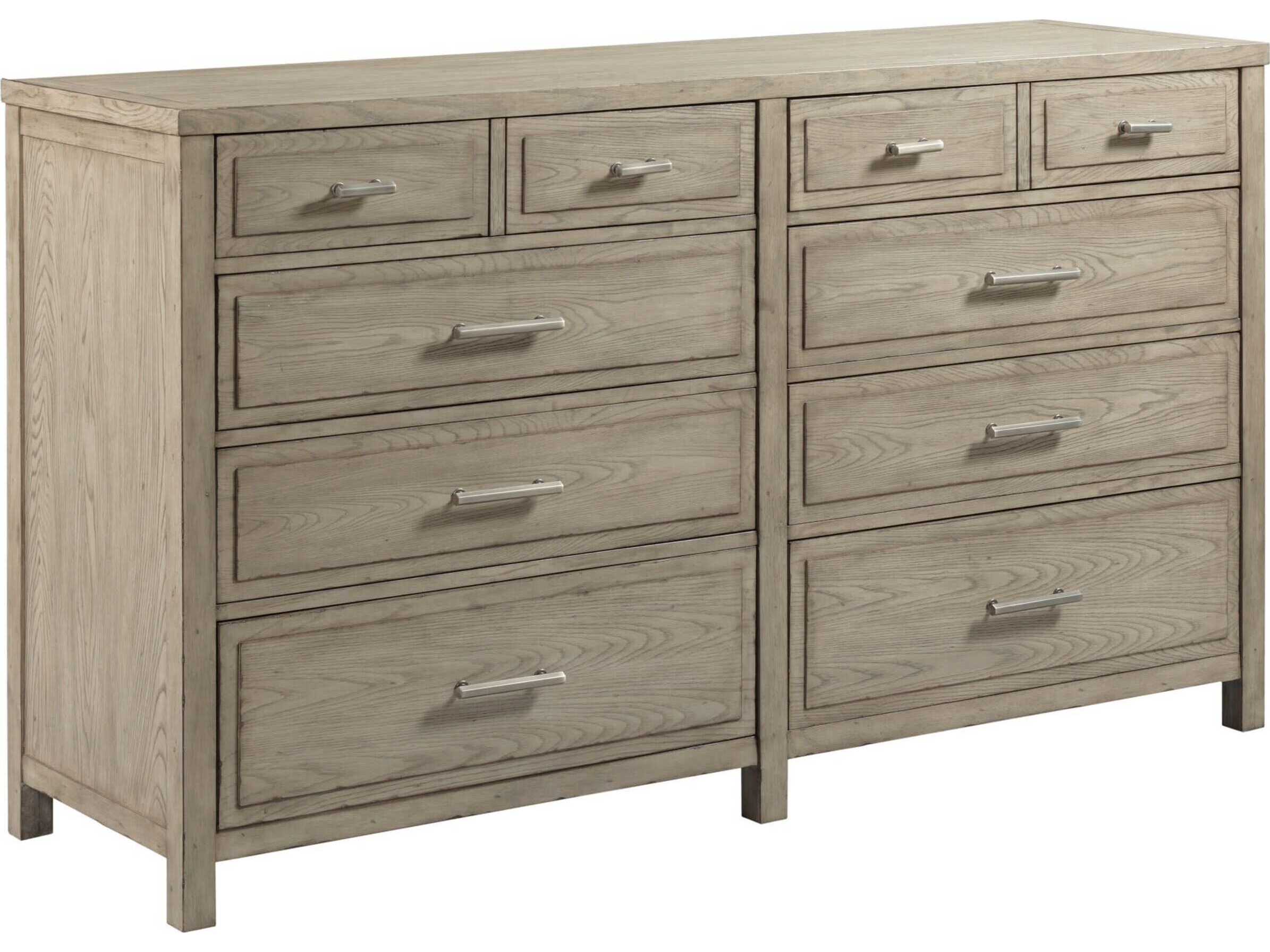 American Drew West Fork Parks Brown Elm Wood Double Dresser