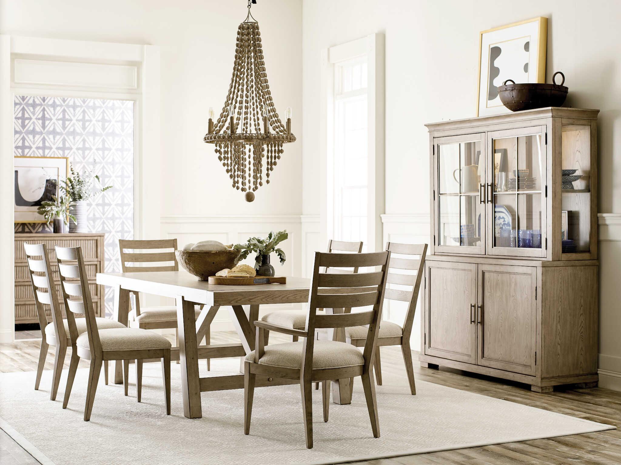 American Drew West Fork Gilmore Rectangular Wood Aged Taupe Dining Table