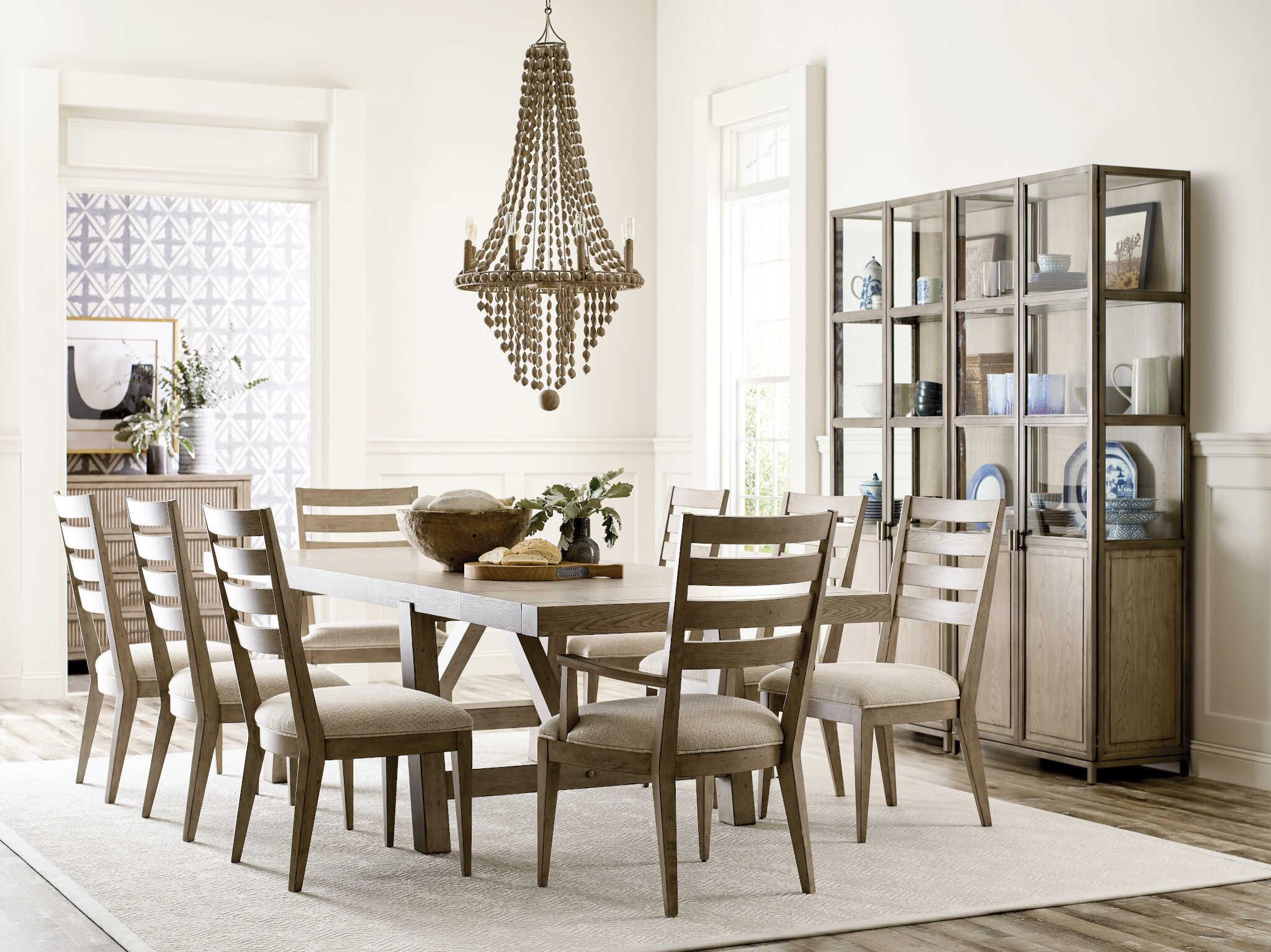 American Drew West Fork Gilmore Rectangular Wood Aged Taupe Dining Table