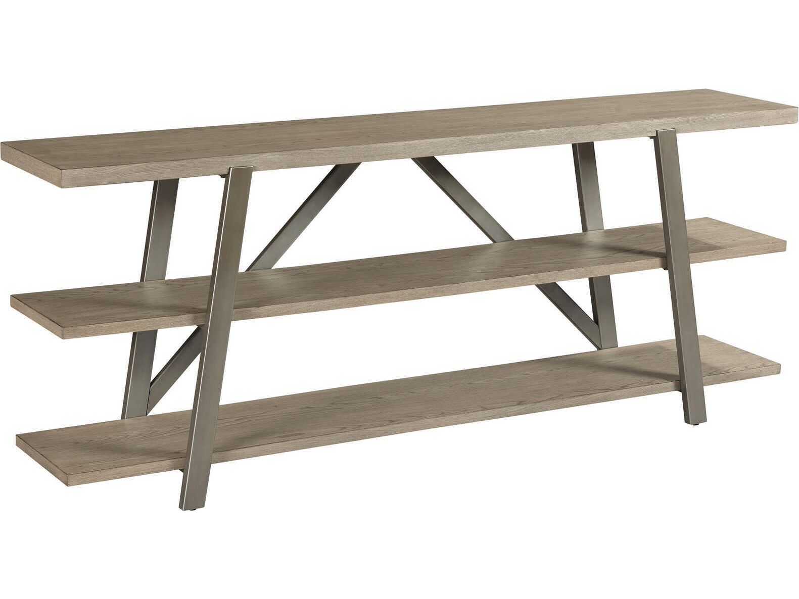 American Drew West Fork Bailey Rectangular Wood Aged Taupe Console Table