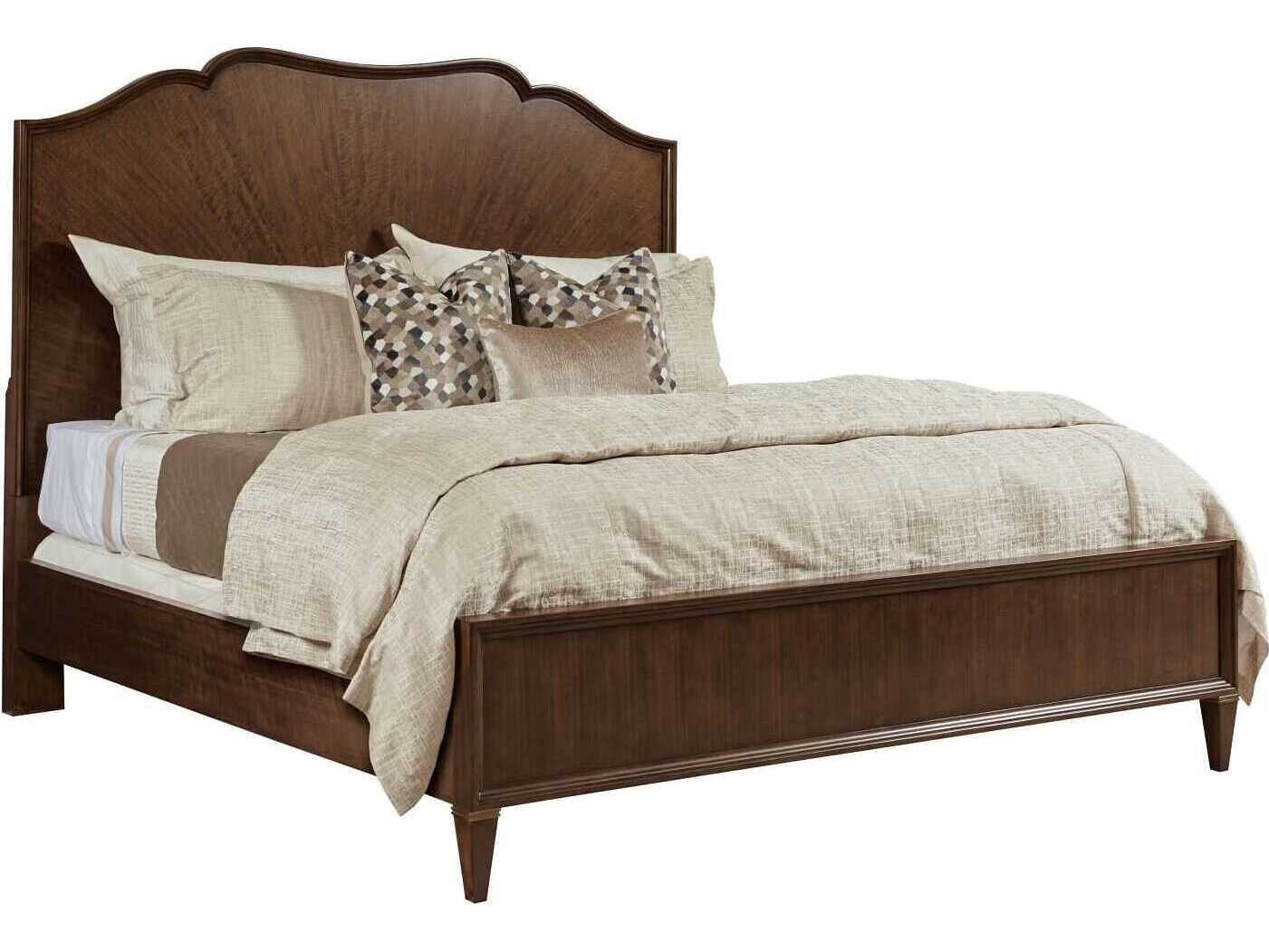 American Drew Vantage Carlisle Amaretto Brown Hardwood Wood King Panel Bed