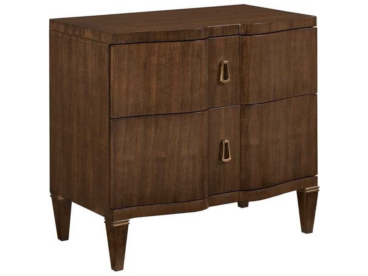 American Drew Vantage Richfield 2-Drawers Brown Hardwood Nightstand