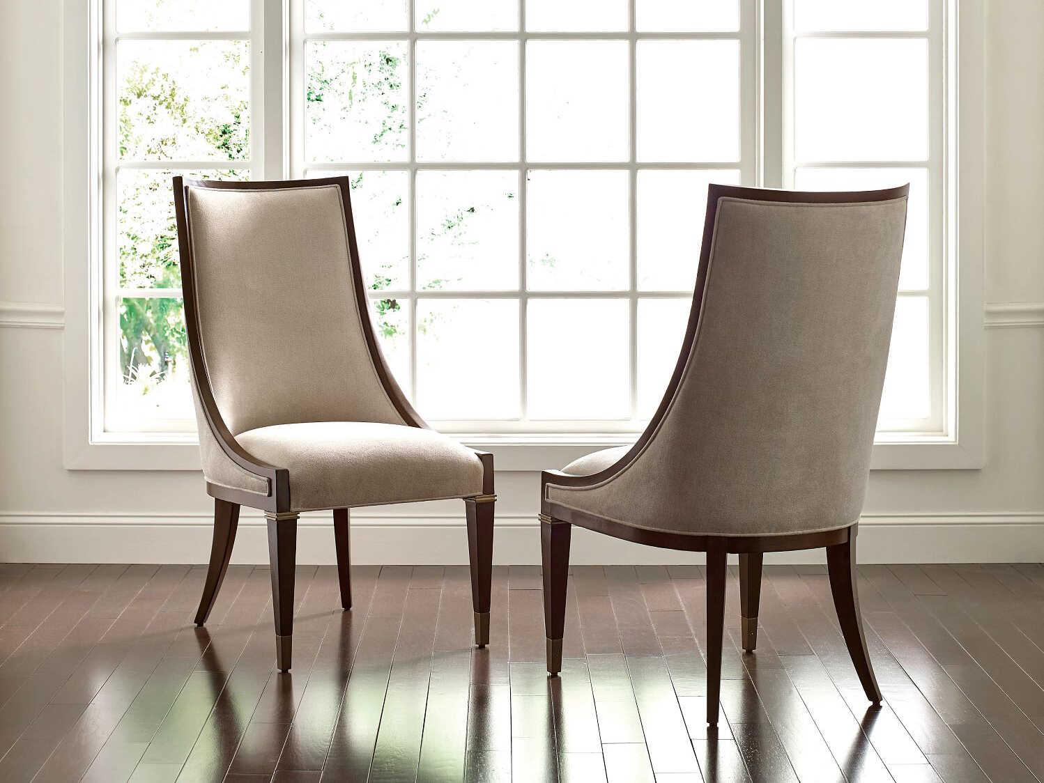 American Drew Vantage Cumberland Hardwood Brown Upholstered Armless Dining Chair