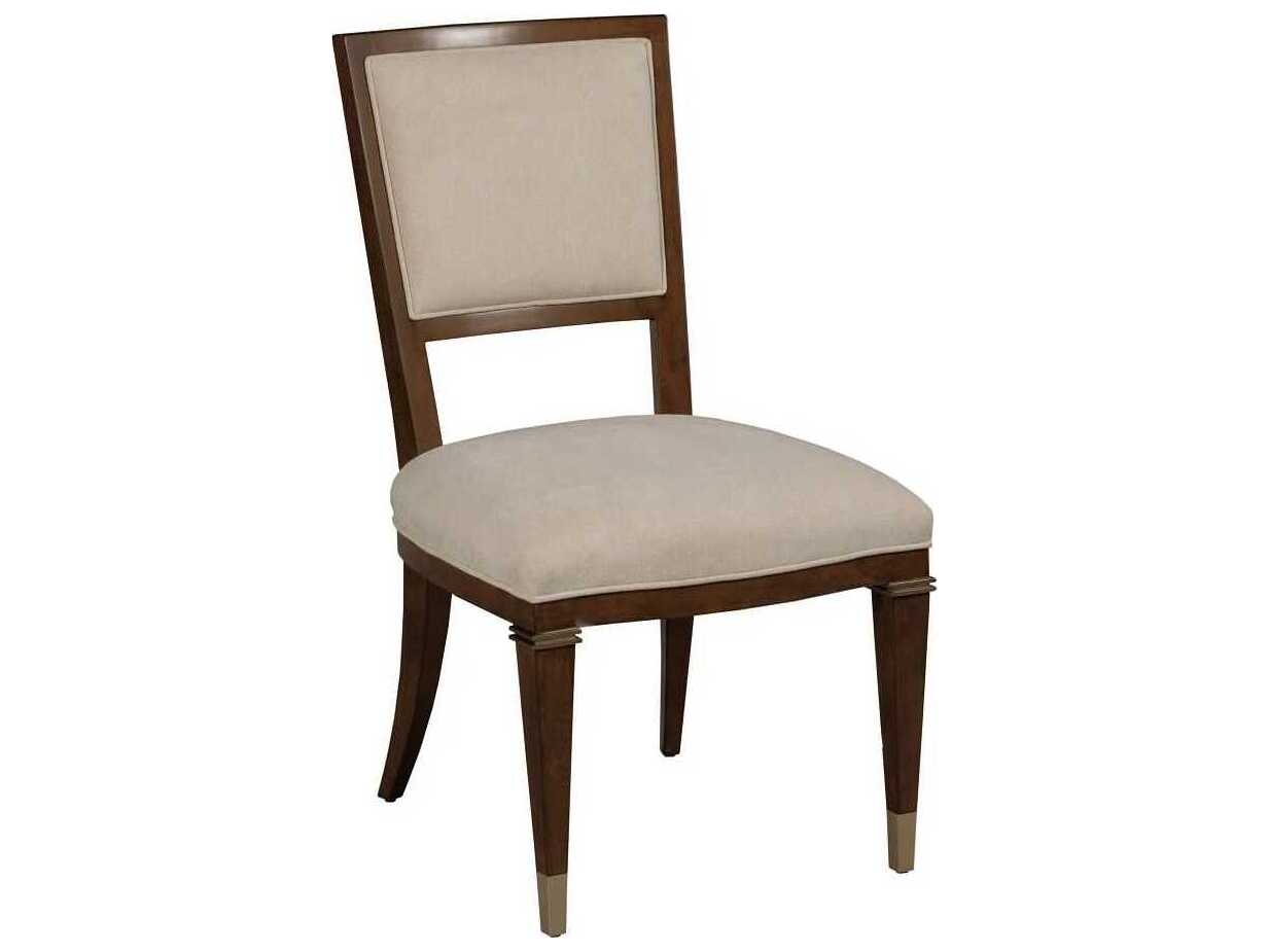 American Drew Vantage Bartlett Hardwood Brown Upholstered Armless Dining Chair