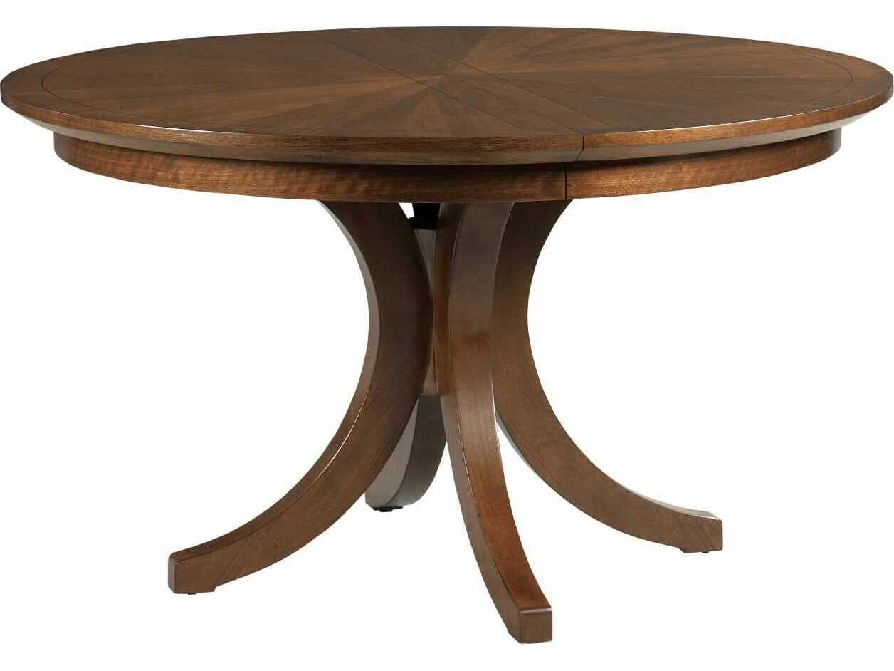 American Drew Vantage Warner Round Wood Amaretto Dining Table