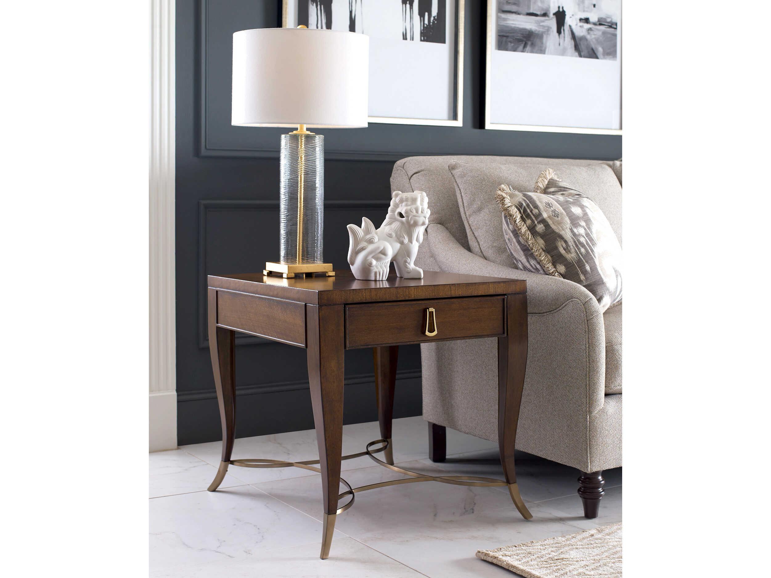 American Drew Vantage Rectangular Wood Amaretto End Table