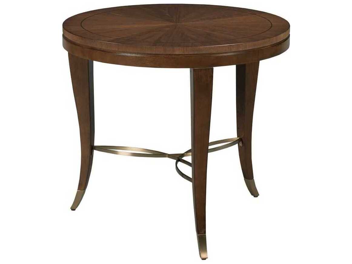 American Drew Vantage Round Wood Amaretto End Table
