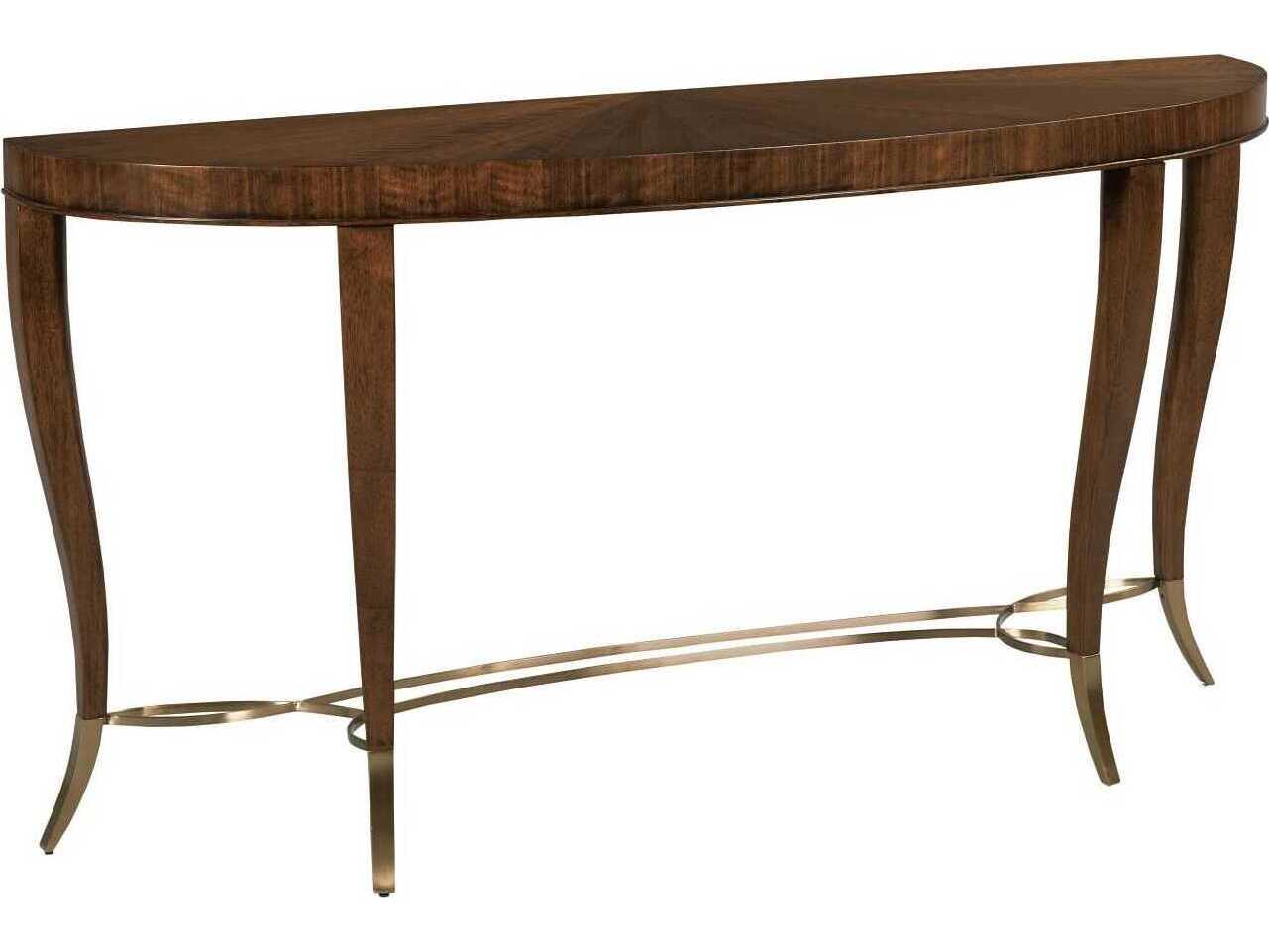 American Drew Vantage Demilune Wood Amaretto Console Table