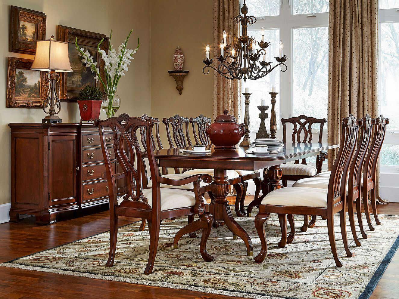 American Drew Cherry Grove Wood Dining Room Set