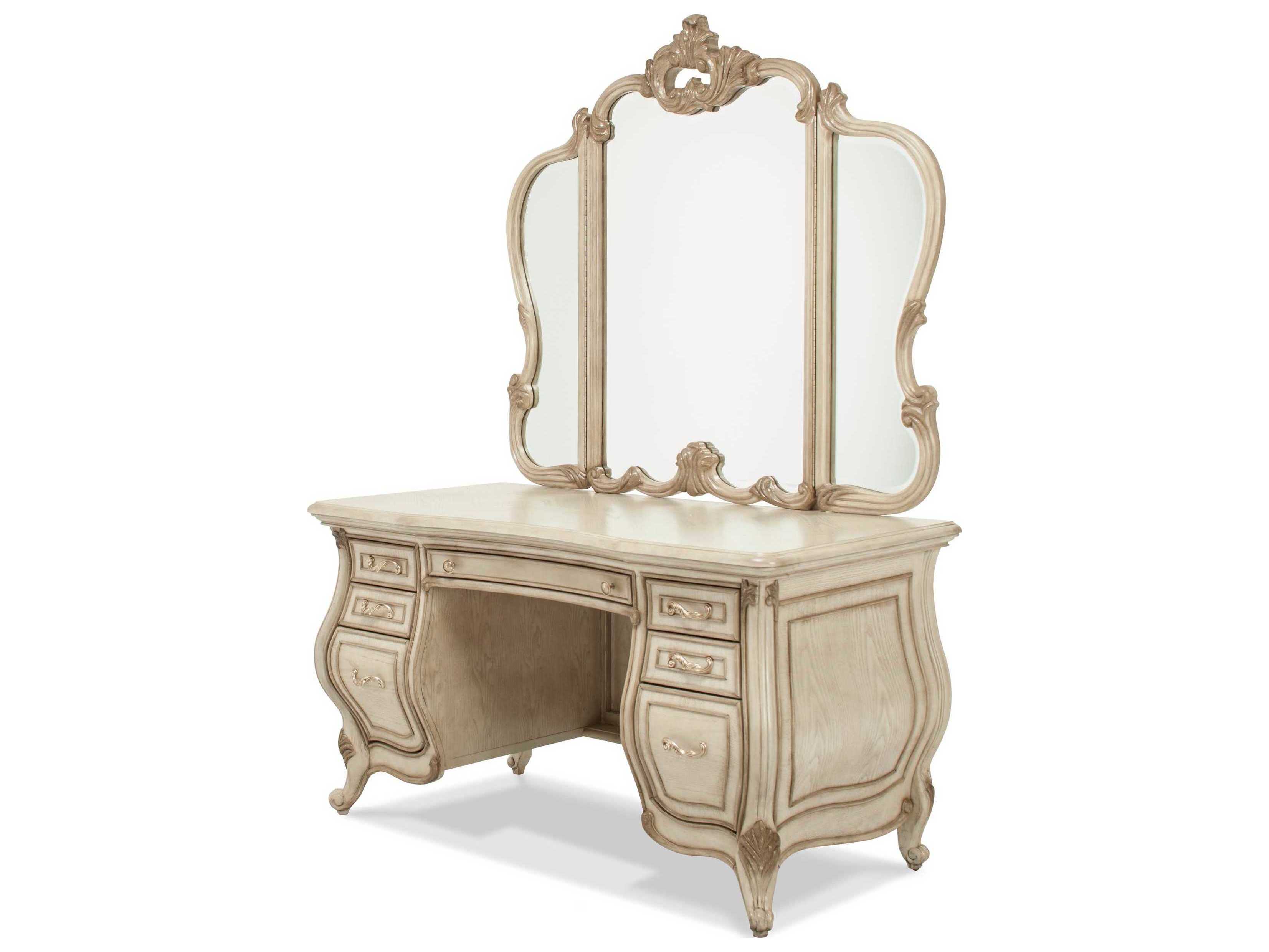 Luxecor Gilded Champagne Antique Platinum Vanity Table