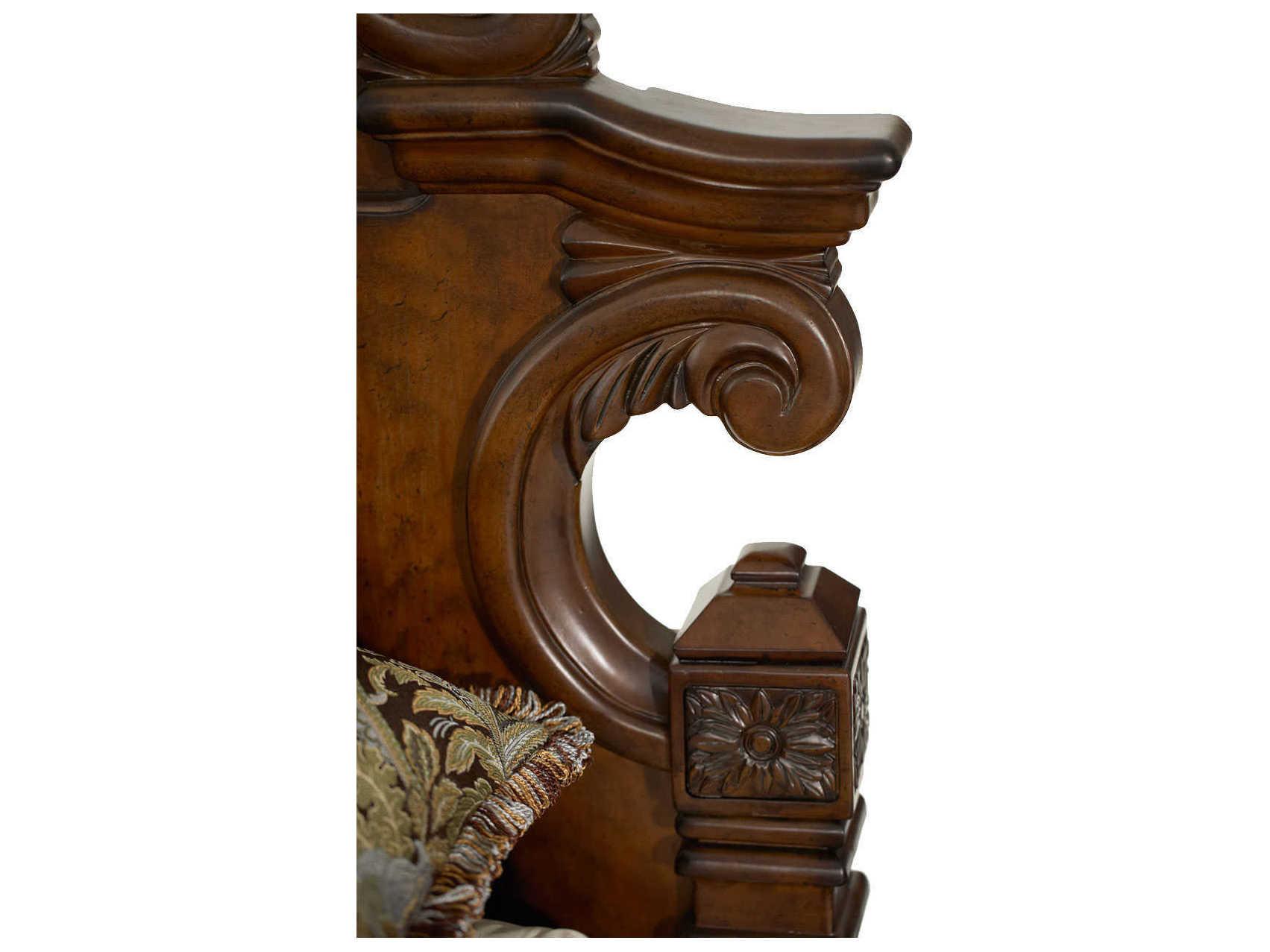 Michael Amini Windsor Court Vintage Fruitwood Brown California King Panel Bed