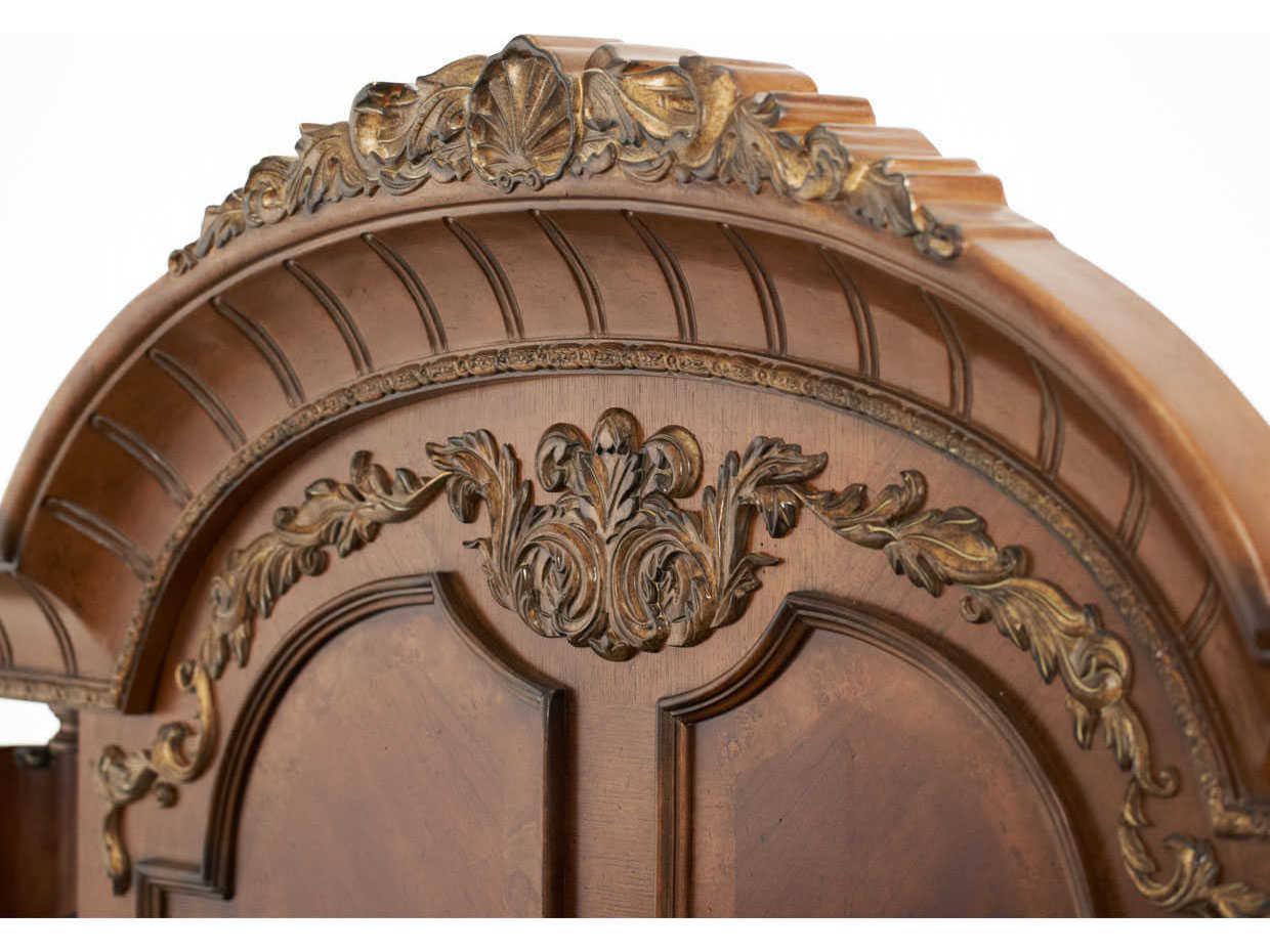 Michael Amini Villa Valencia Brown Poplar Wood King Poster Bed